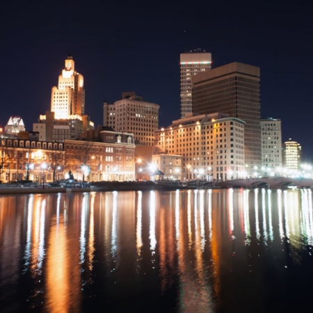 Providence Rhode Island Skyline by Alex Grinchenko