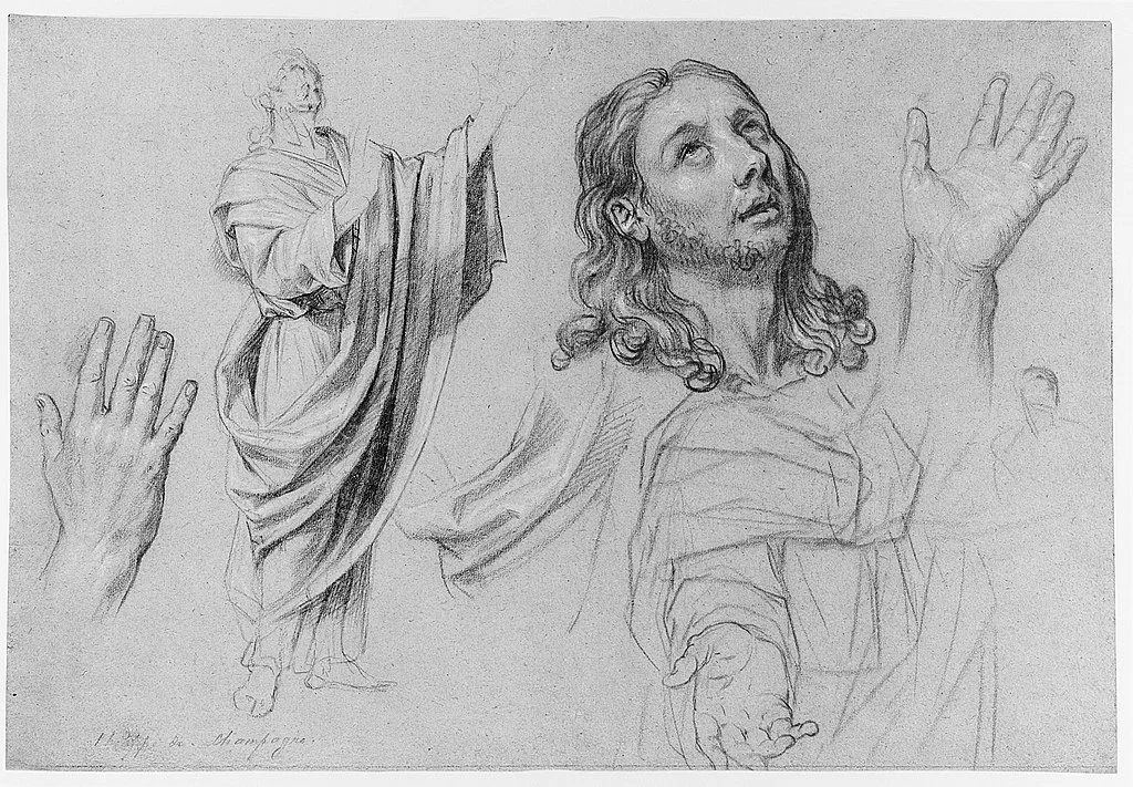 image: Studies for 'The Conversion of the Jailer before Saint Paul and Silas' by Nicolas de Plattemontagne ( wikimedia )
