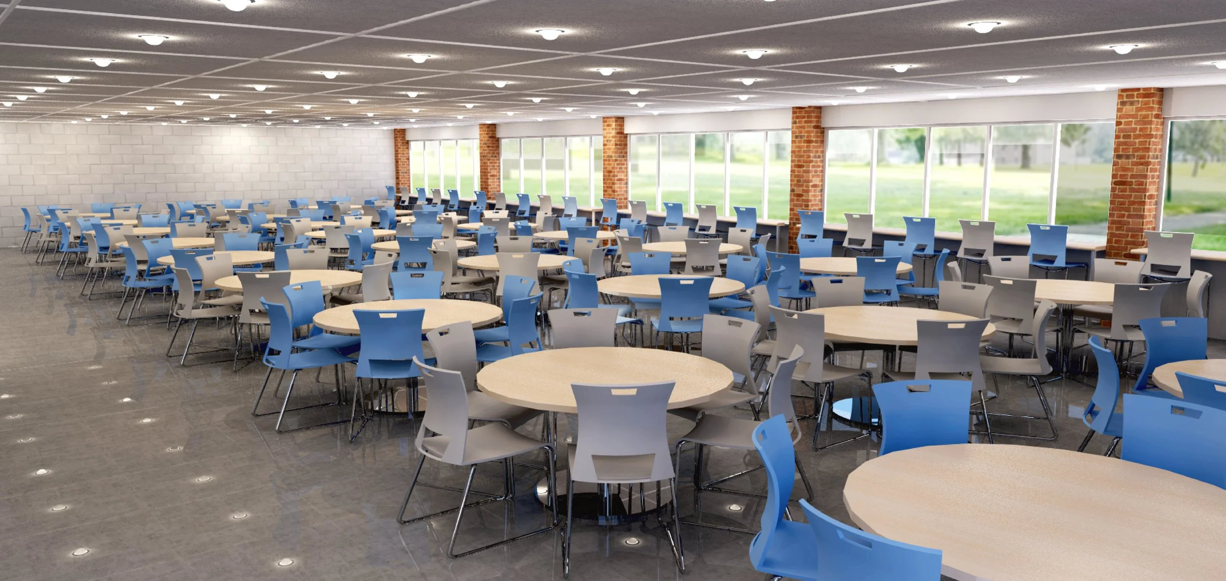 Rendering of proposed cafeteria dining hall