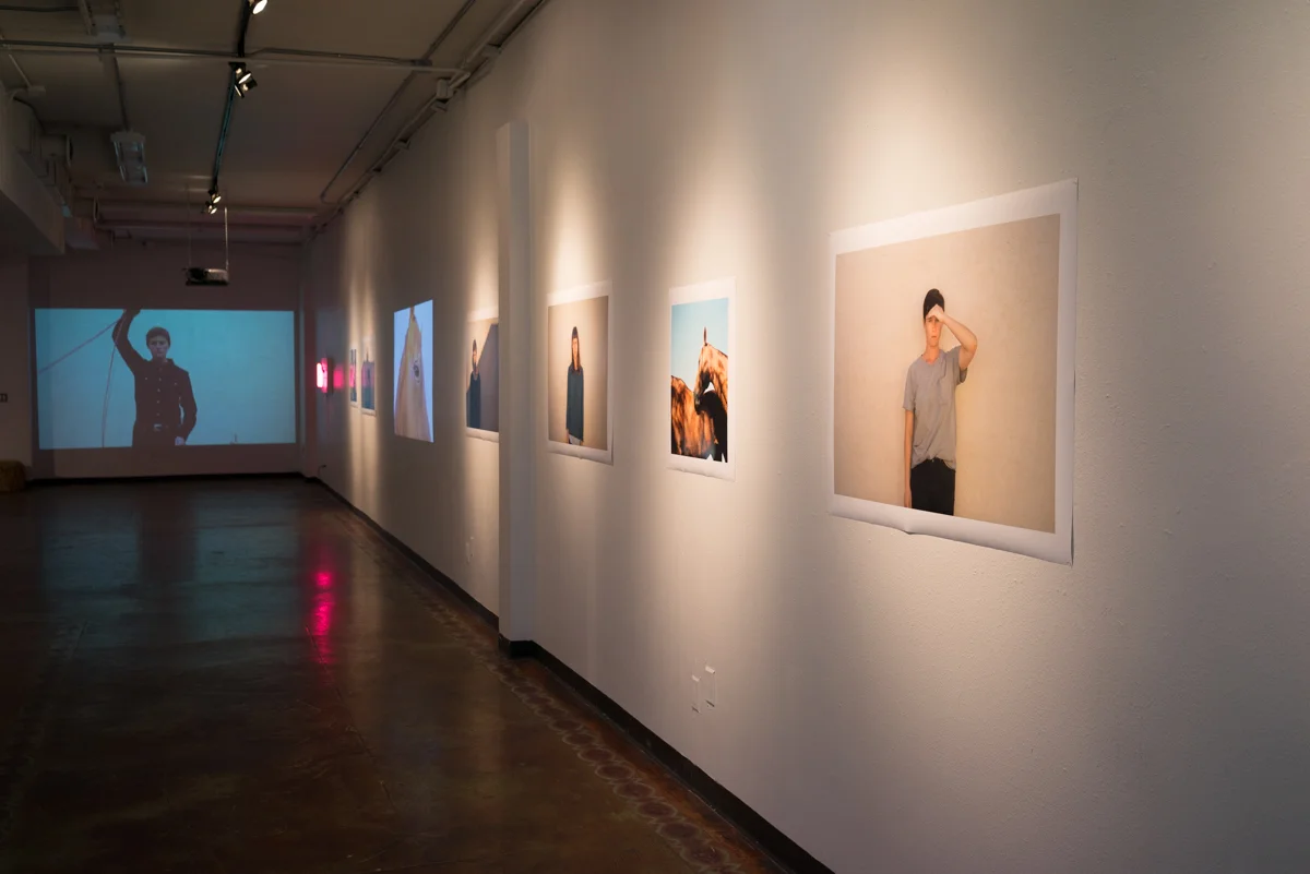 Installation view of long wall in main gallery