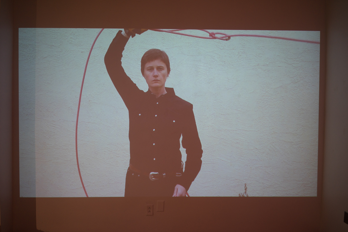  Installation view of video piece  Pink Rope  