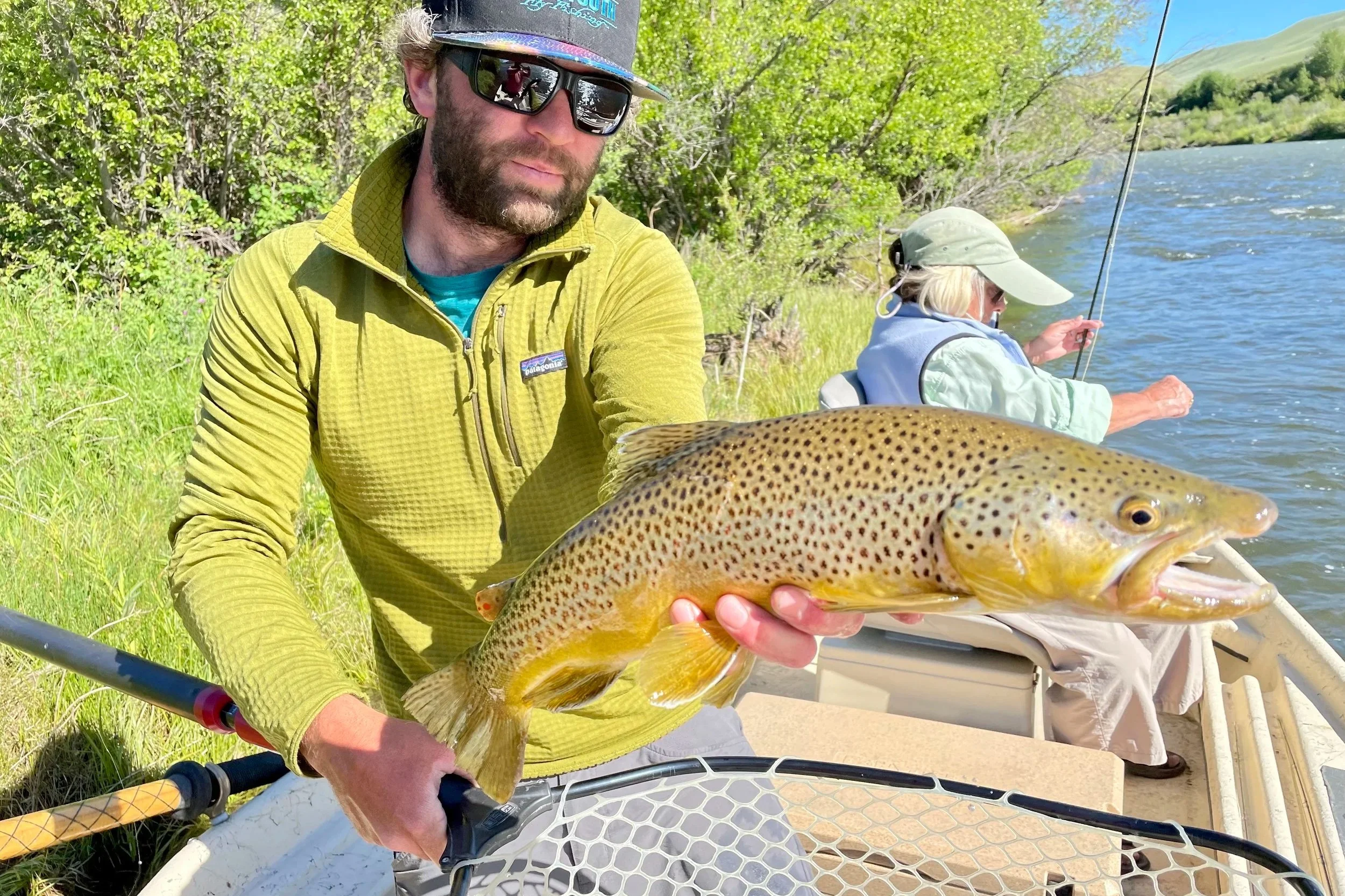 A brown trout caught during a guided float trip on the Upper Madison River.