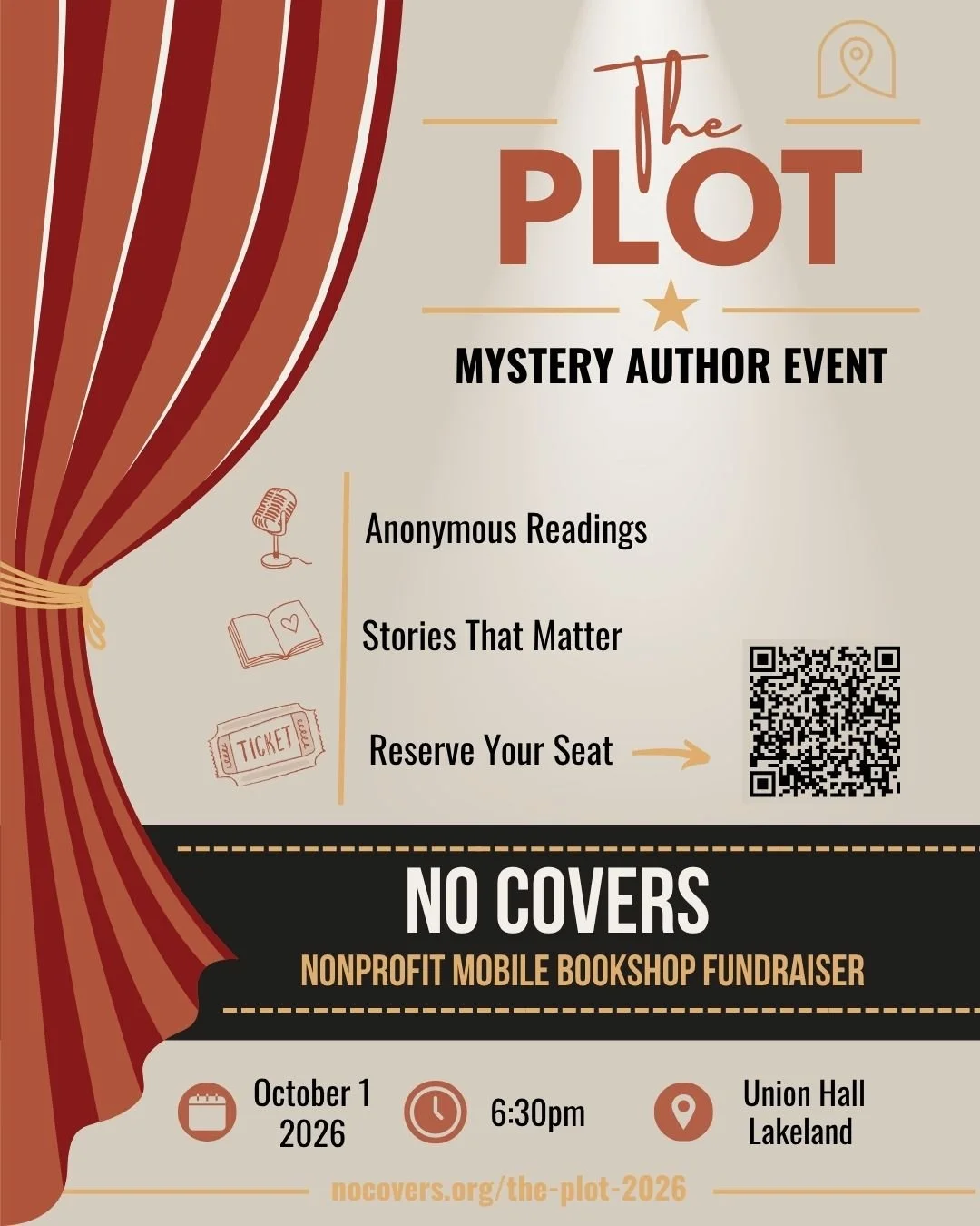 No Covers - The Plot: Mystery Author Reading Fundraiser Event