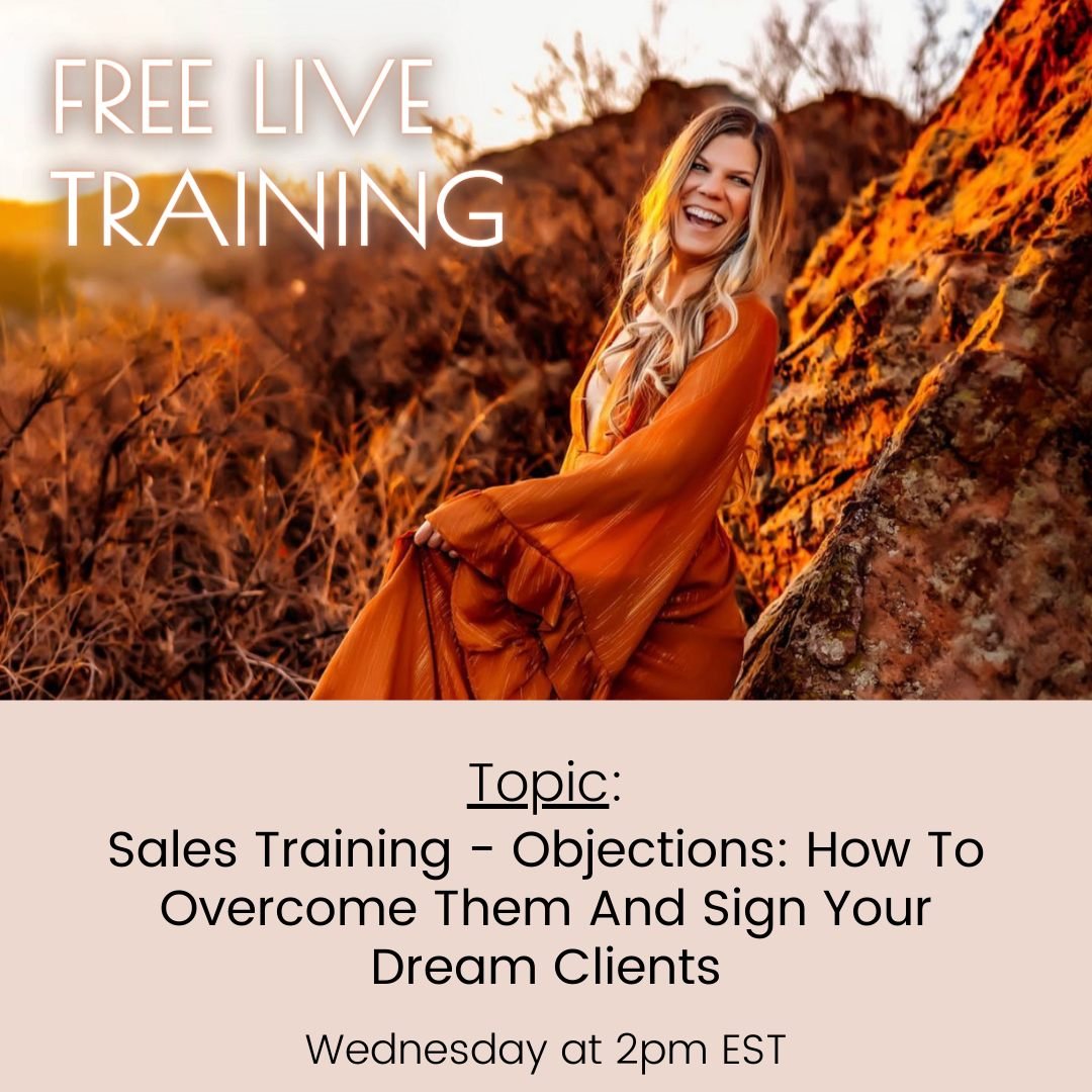 NEW SALES TRAINING 🛑

Objections: How To Overcome Them And Sign Your Dream Clients

This is one of my FAVORITE subjects because I do it almost entirely different than most coaches!!

Tune in live in my free Facebook group tomorrow at 2pm EST to find