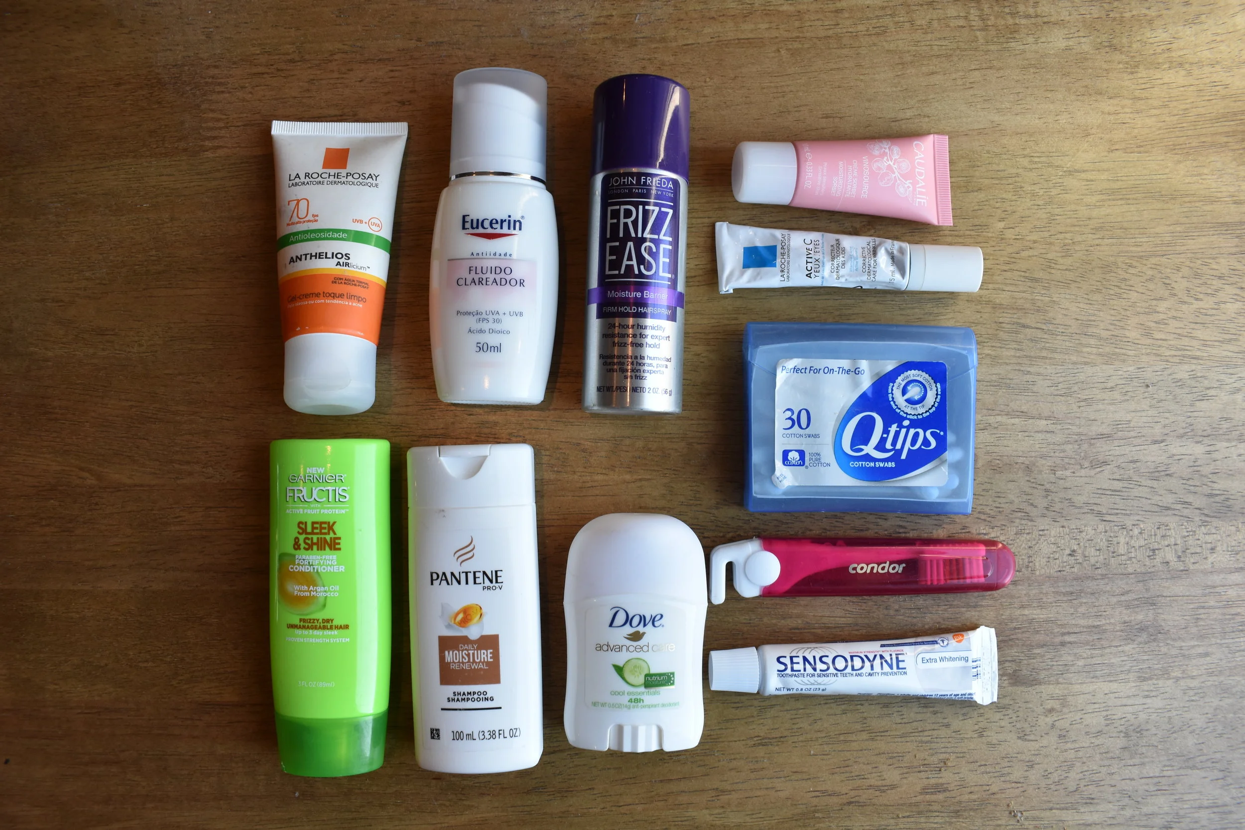 Produtos de higiêne permitidos na bagagem de mão. 