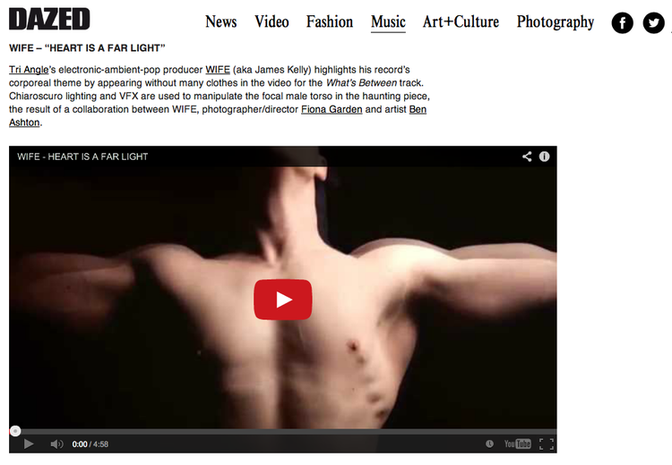 Dazed on the Fashtons video for Wife's 'Heart is a Far Light'