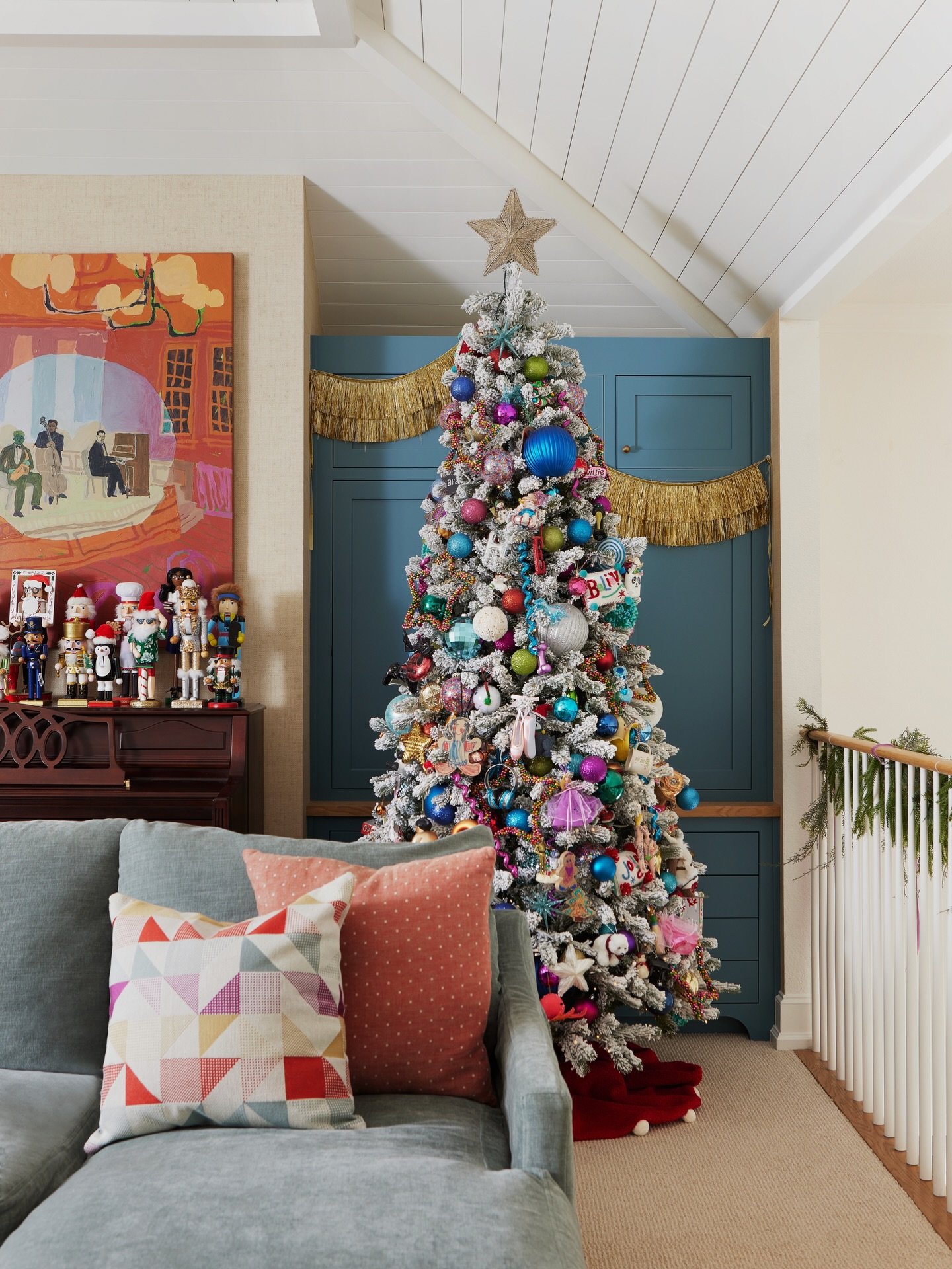 Pretty trees are great&hellip;but the kids&rsquo; tree, stuffed with glitter glue masterpieces and ornaments from Christmases past&mdash;it gets me every time. ❤️

And that nutcracker crew on the piano? It is extra special. The kids choose a new one 