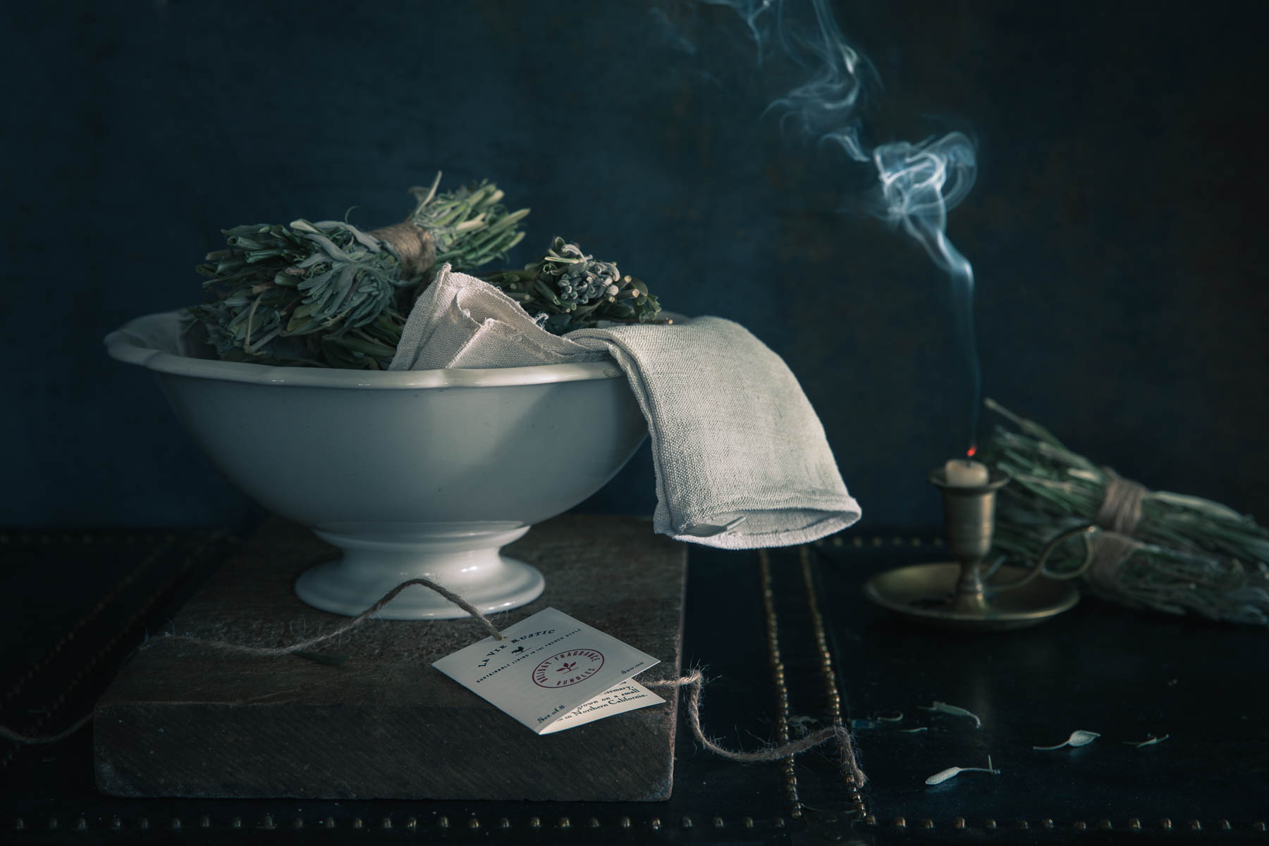 Vermeer style still life, product photoshoot