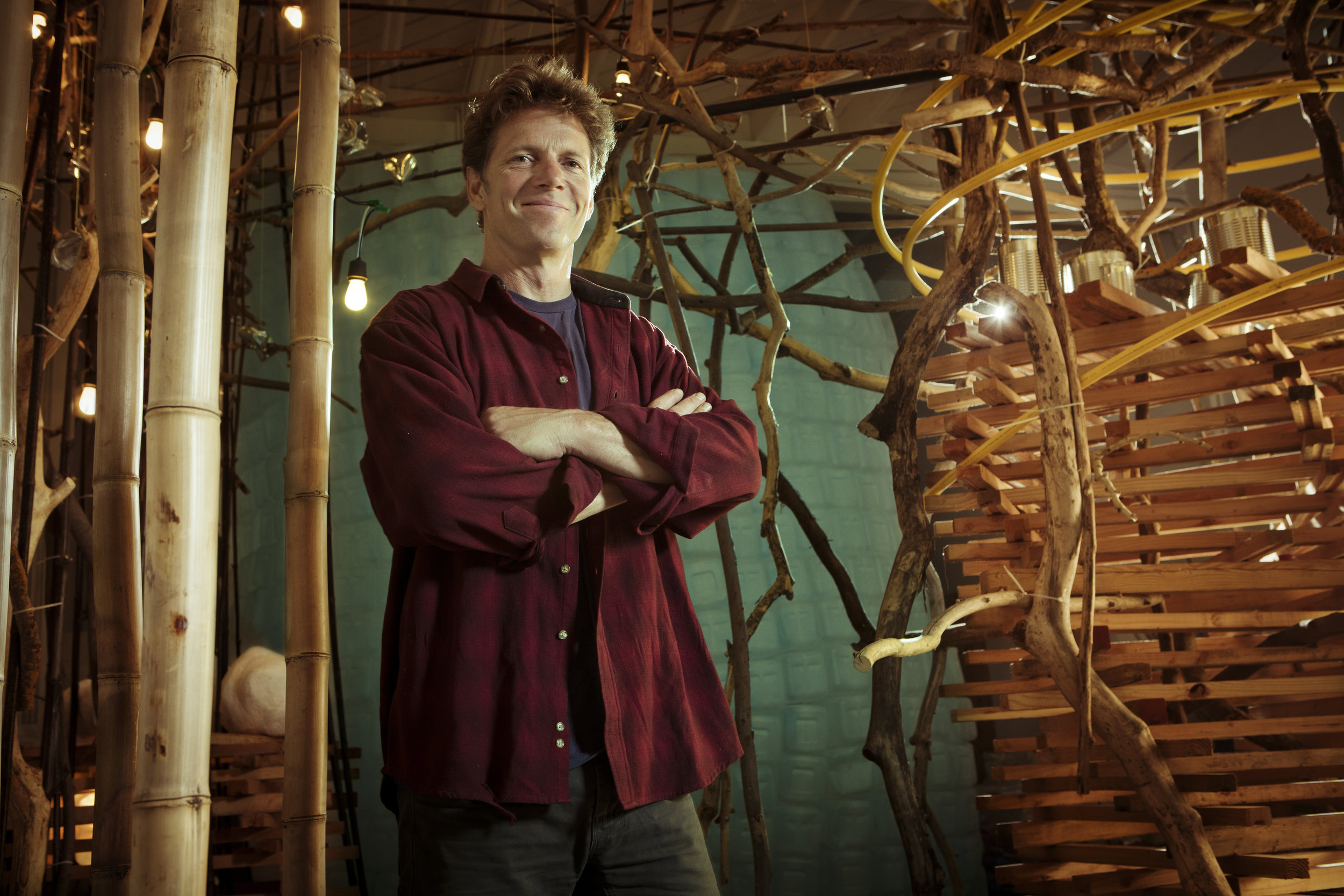 Portrait of Philip Krohn in his West Oakland studio by Thomas Kuoh in July of 2011