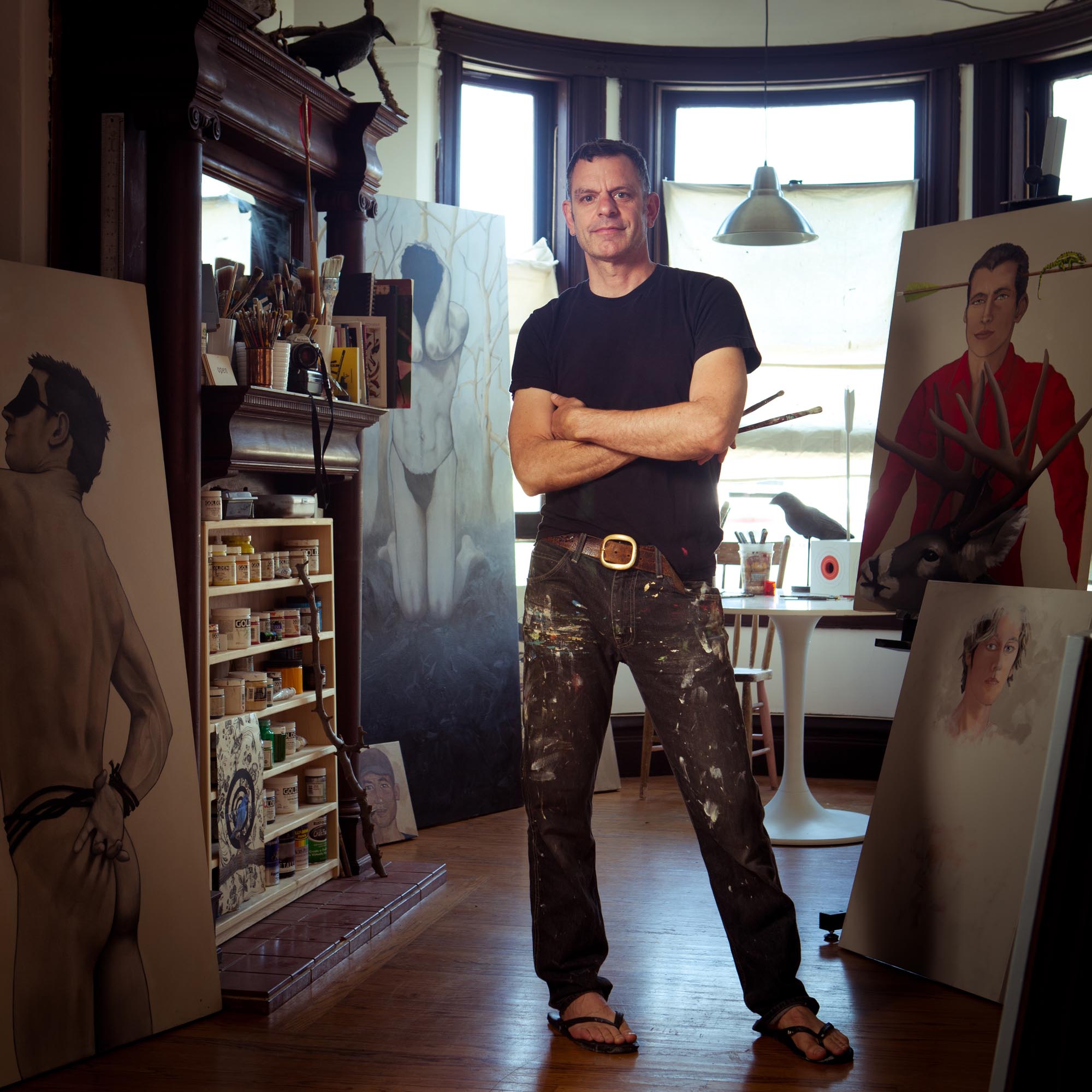 Bill Samios Painter in his San Francisco Apt/Studio photographed by Thomas Kuoh
