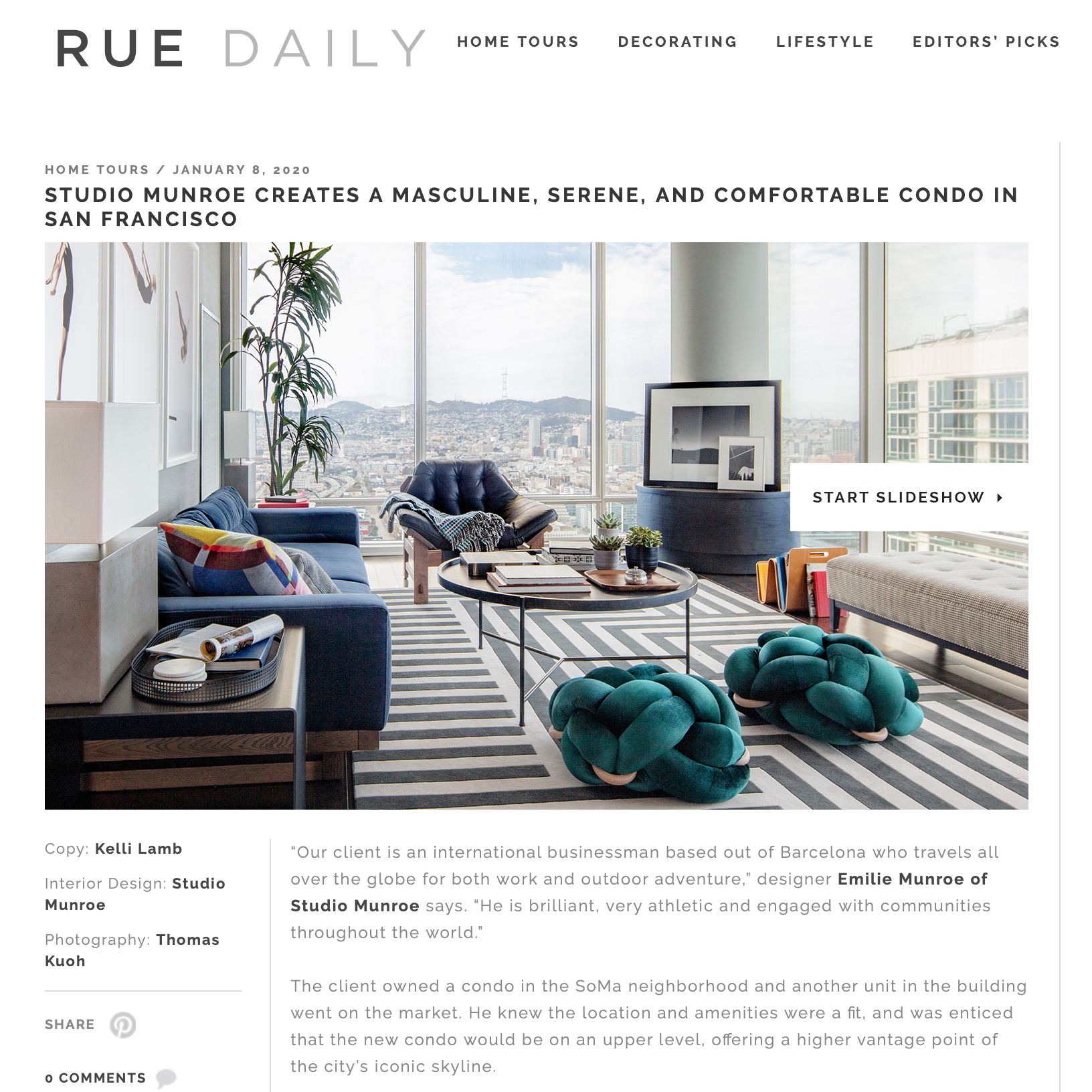 Rue Daily - Studio Munroe Feature