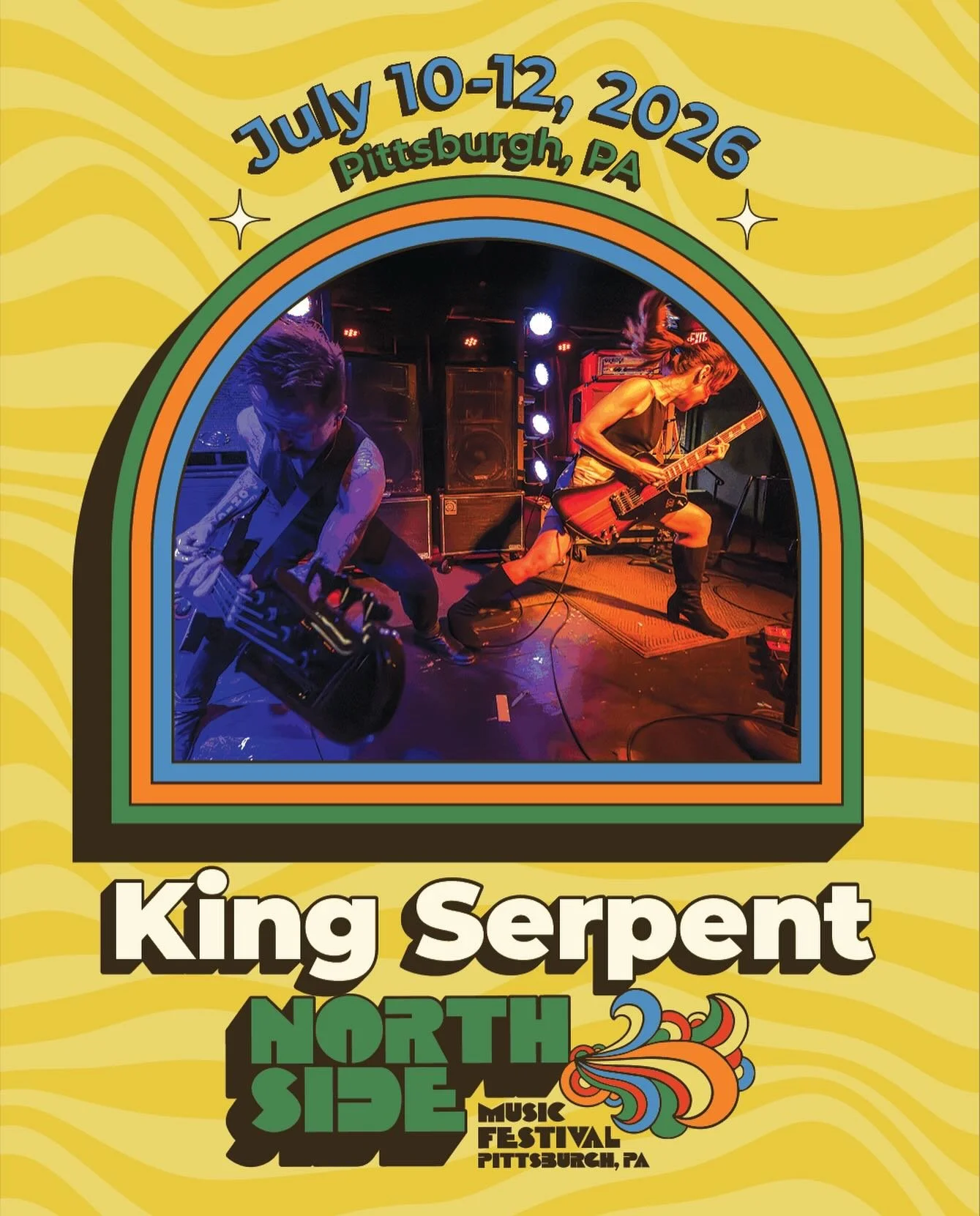 PITTSBURGH! Cat&rsquo;s outta the bag! We&rsquo;re so hyped to be joining the @northsidemusicfestival on Saturday July 11! 

FREE 💸 music, food trucks, art vendors, and all the North Side viiiiiiibes. 
More details to come! 

#kingserpent #livemusic