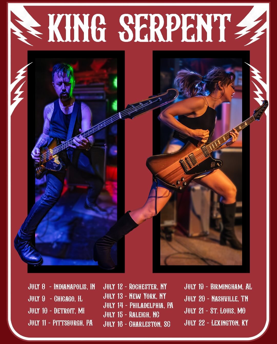 July is about to be hot and loud and we couldn&rsquo;t be more excited! 🎸🔥🎸

Where will we see you?! 

7/8- Indianapolis @melodyinn_ 
7/9- Chicago @theburlingtonbar 
7/10- Detroit @elclubdetroit 
7/11- Pittsburgh @northsidemusicfestival 
7/12- Roc
