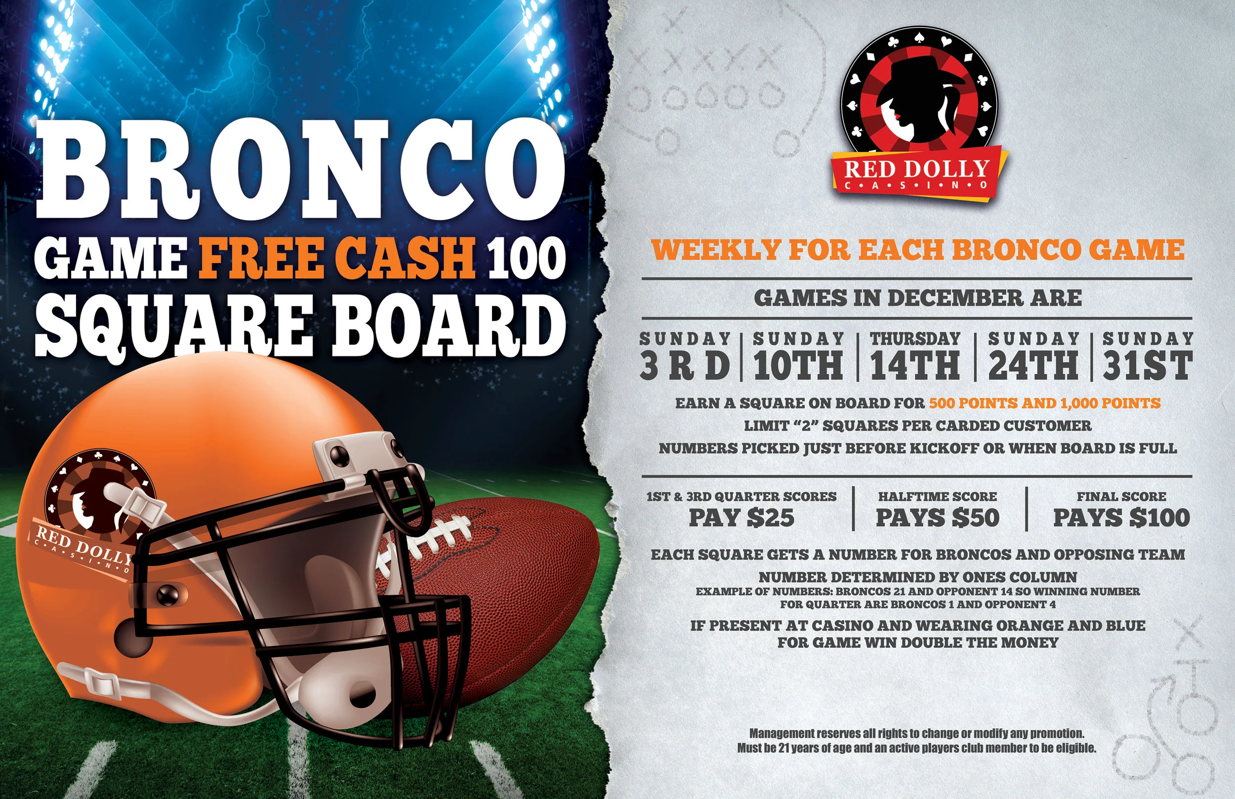 Bronco Cash Board
