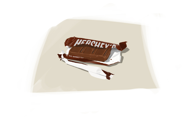 Hershey's chocolate is pretty industrial looking.