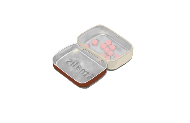 Cinnamon Altoids smalls. It's like a tiny tiny suitcase for mints.