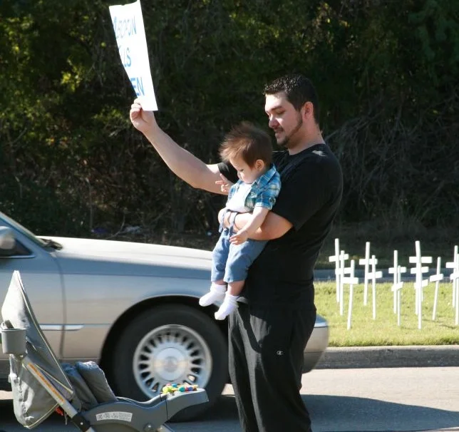Father and Son Standing for Life