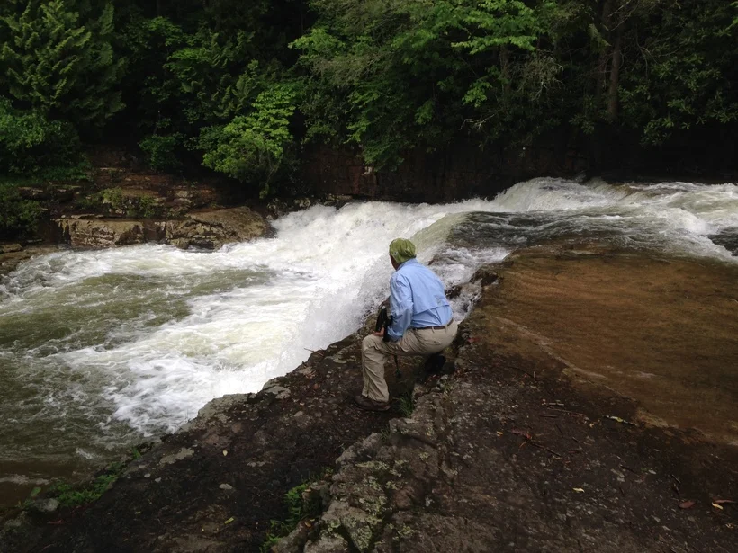 At Dismal Falls in Pennsylvania, just off the Appalachain Trail. 