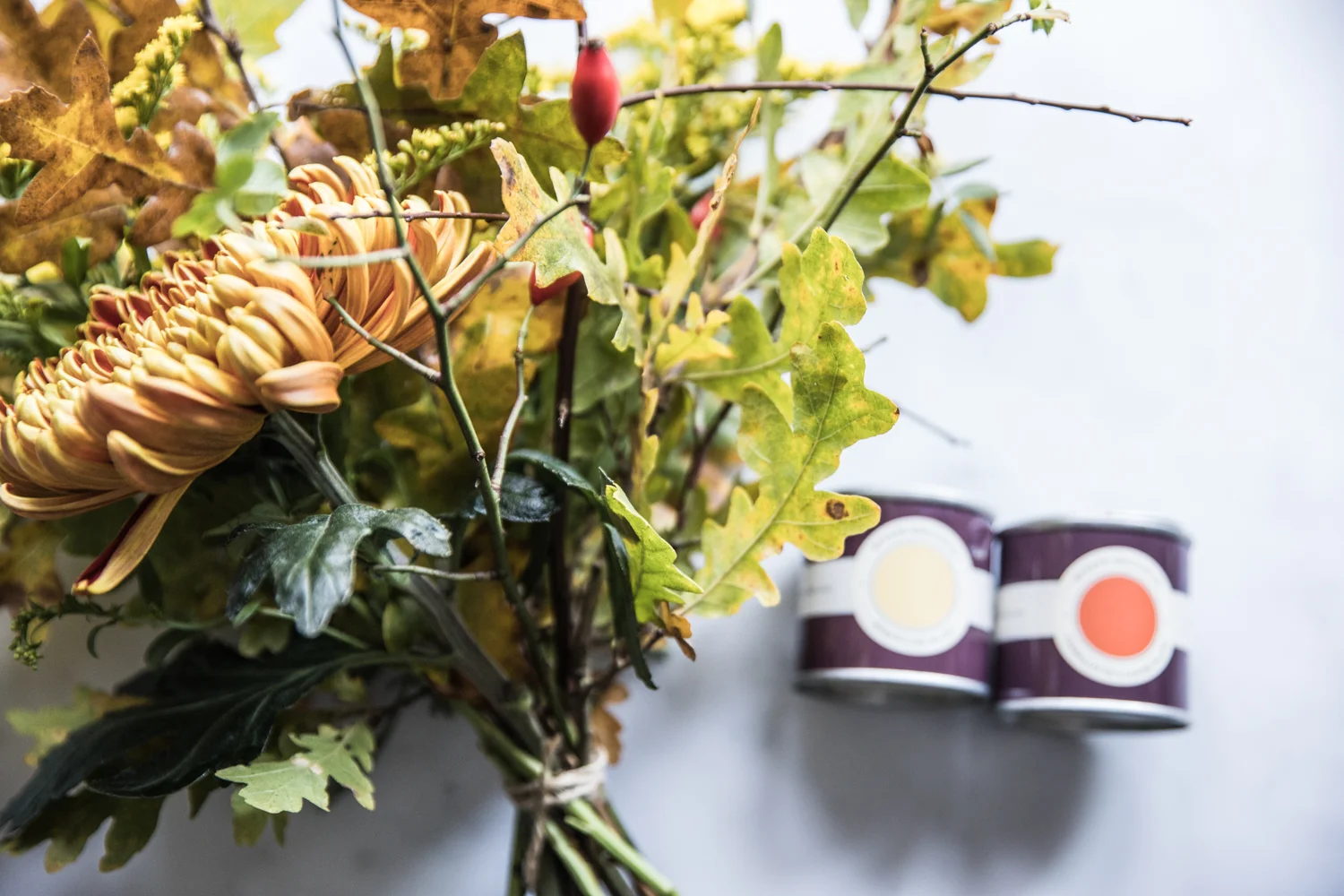 Here’s what Claire came up with when I asked to create an arrangement with a 70s retro feel…