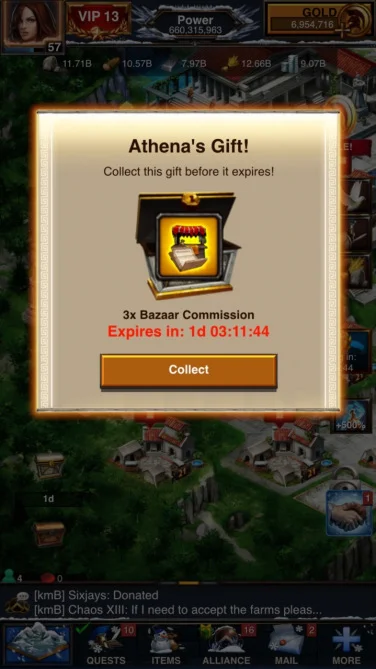 Gifting to and from Alliance Members is a huge part of Game of War