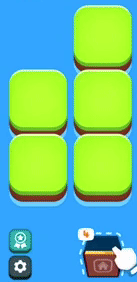 With the generated pieces, players combine them to upgrade them and make space for more land and new pieces to fall.