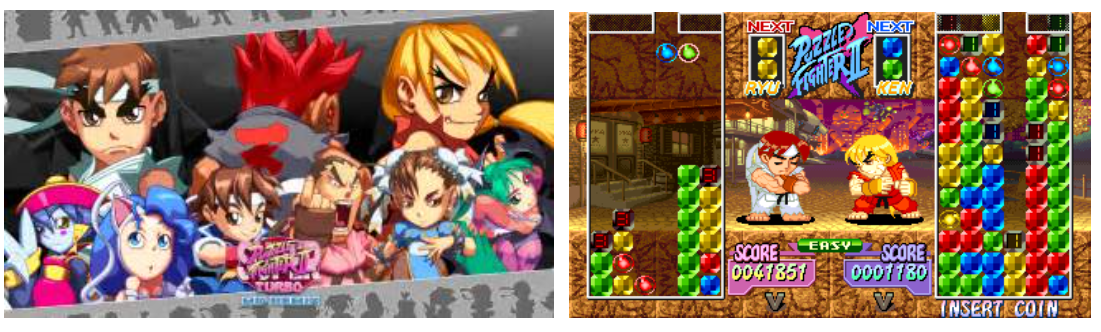 ^ The older style of artwork used in previous versions of Puzzle Fighter was bright, vibrant and appealing.