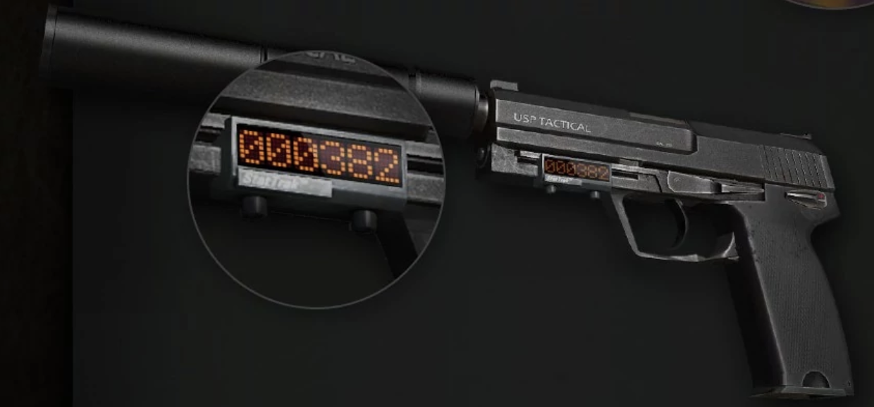 The StatTrak module on a USP-S in CS:GO