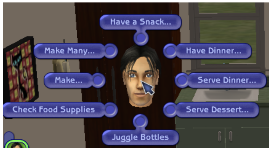 Example of choices when it comes to food and cookin
