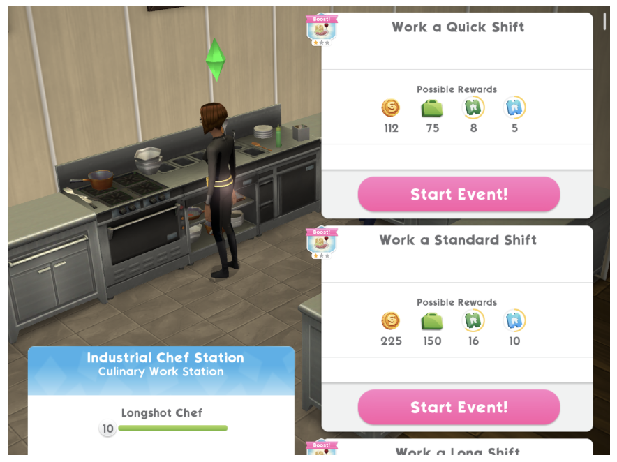 Selecting an event: The longer, the bigger rewards