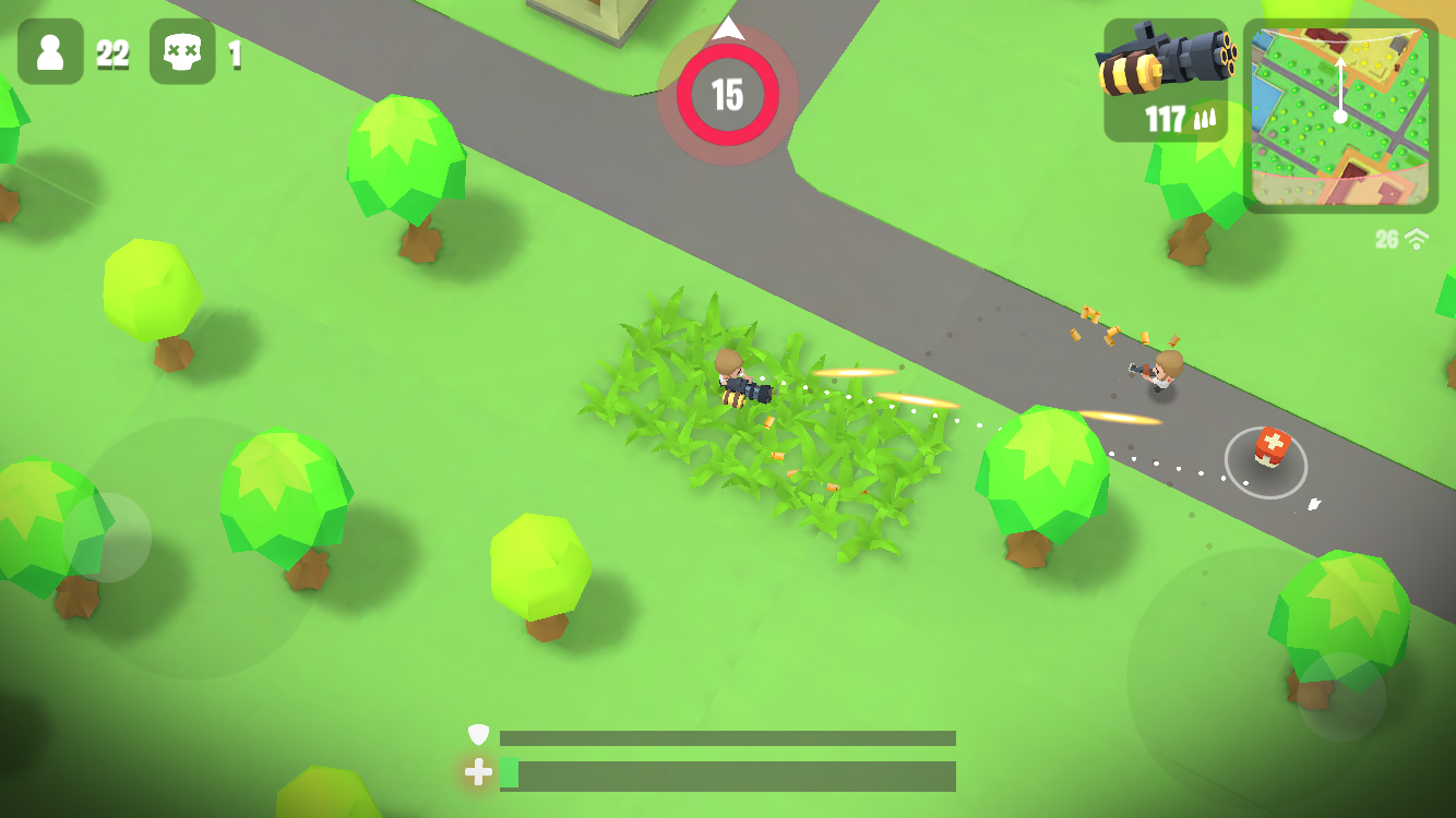 Fights break out constantly on the relatively small map with such a wide perspective. Be prepared to fight to the death in five minutes or less!