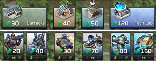 Both buildings and units cost Tiberium. So in theory, players that invest into Harvesters early on will have Tiberium and those power advantage towards the end of the match - if they survive till the end. Yet this classical strategic choice of resources versus units is hampered by the artificial cool downs described in the previous chapter.