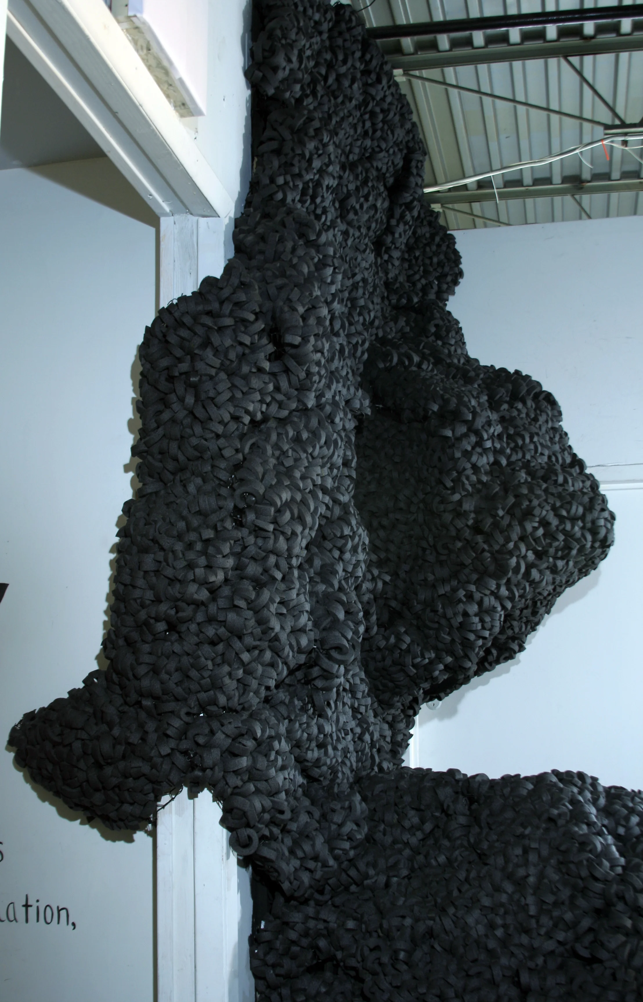 Collaboration with artist Paul Burn for Grizzly show in New York at Flux Factory . Sculpture by Paul and video installation If not you who? by Paul and me 