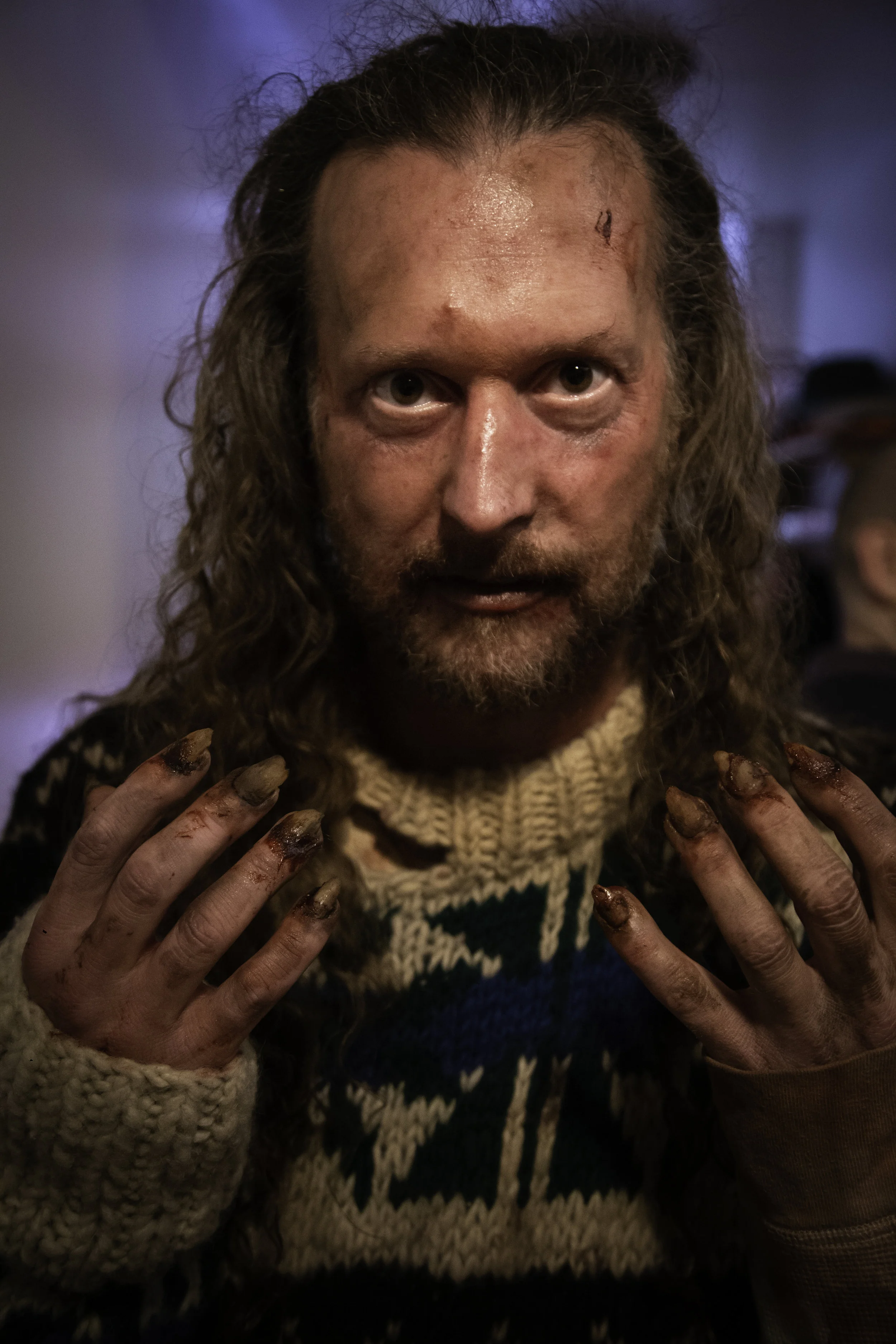 Behind the scenes still from the short film What’s in the Woods