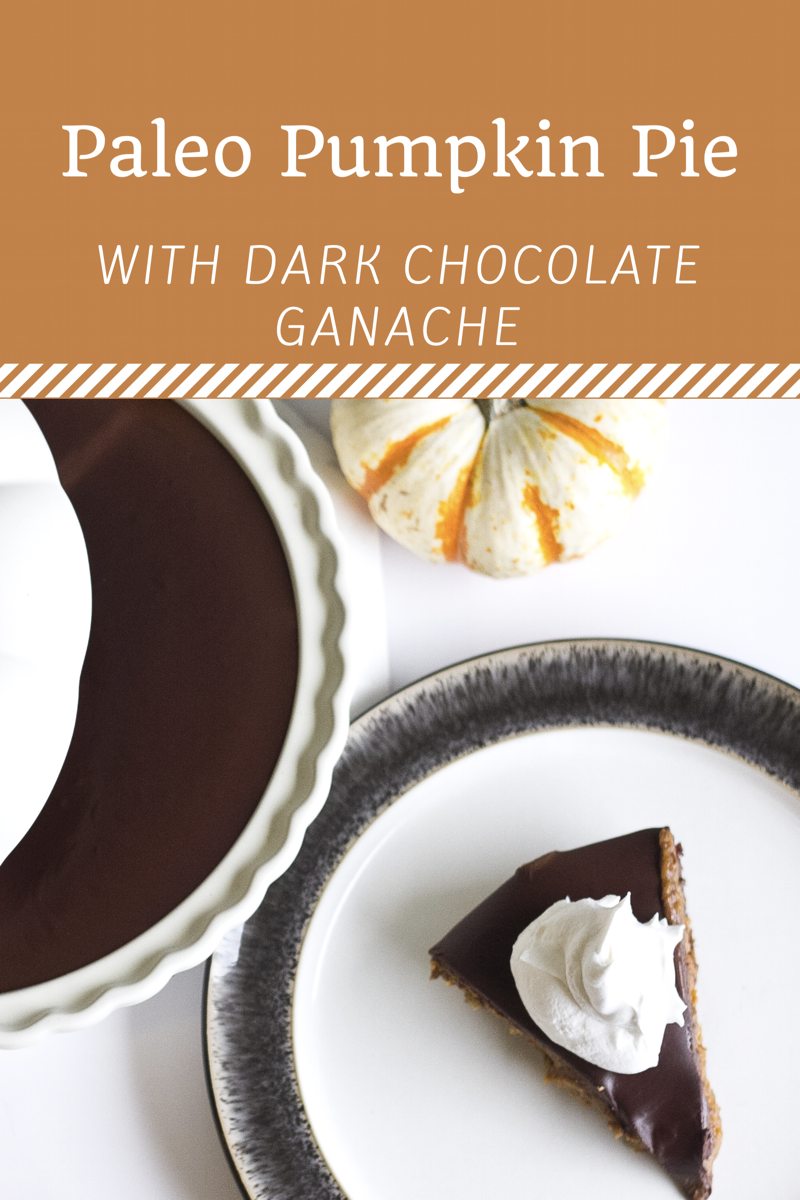 Healthy Holiday Dessert: Paleo Pumpkin Pie With A Decadent Chocolate Ganache Topping 