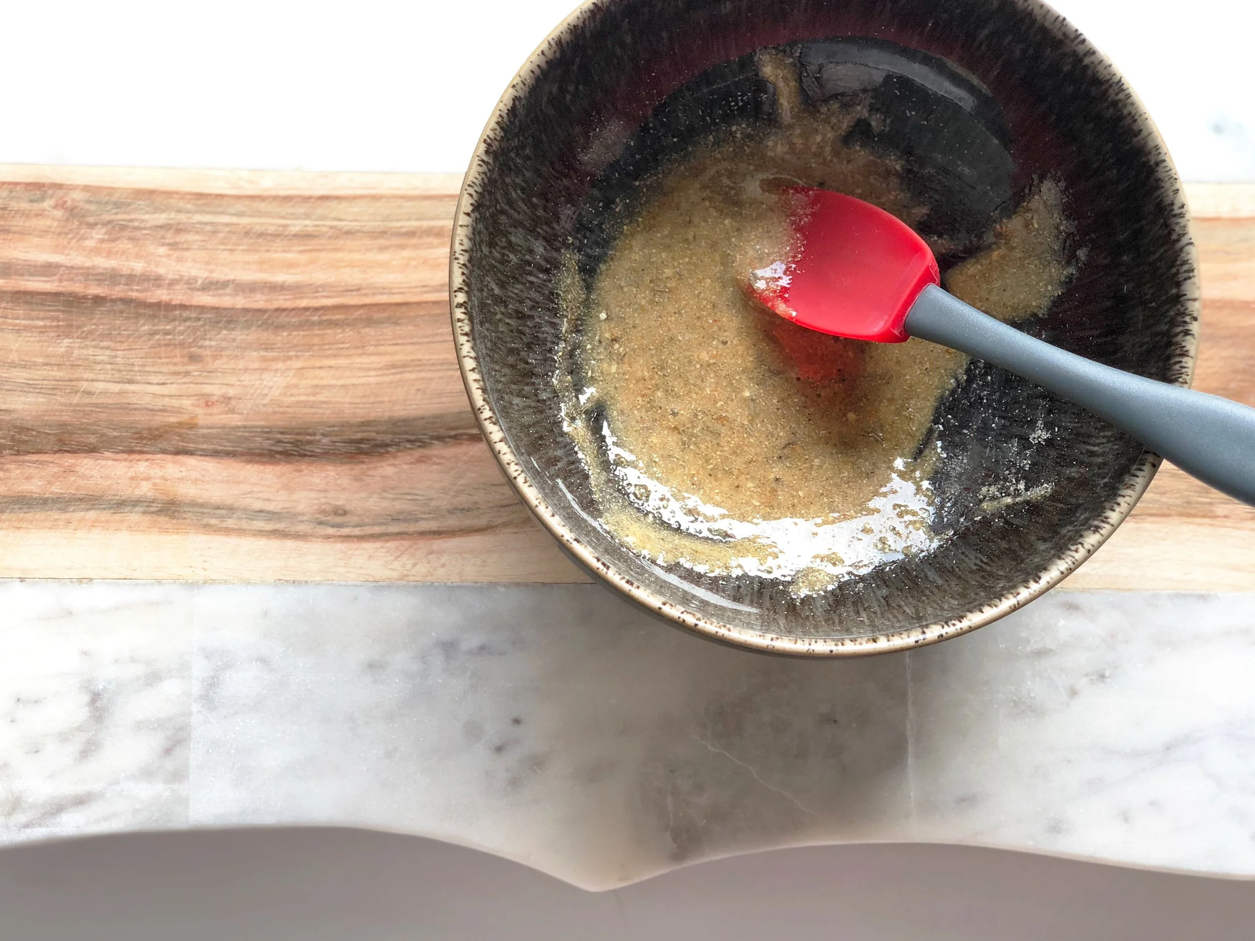 The paste that is formed once the honey is mixed in.