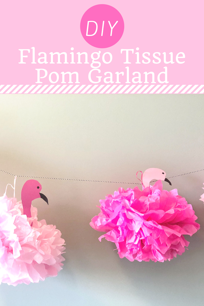 DIY Easy And Adorable Flamingo Tissue Pom Garland 