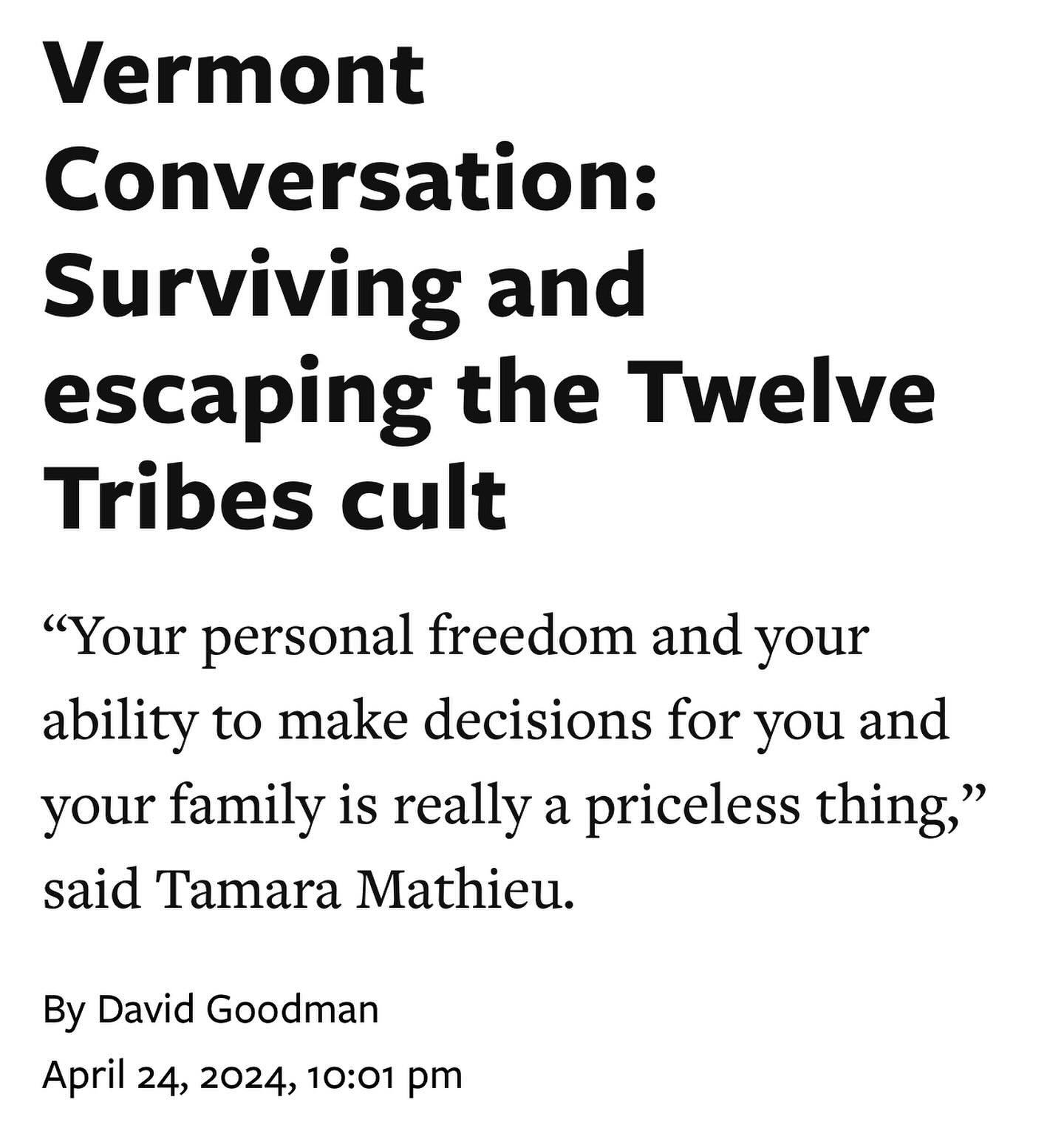 Check out this episode of The Vermont Conversation with David Goodman, a @vtdigger podcast that features in-depth interviews on local and national issues with politicians, activists, artists, changemakers and citizens who are making a difference. Roo