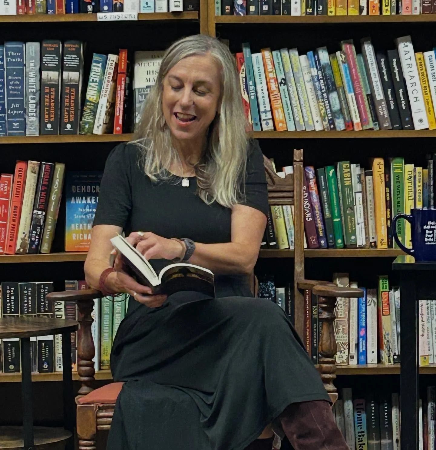 It was so good to see Katy Farber @katyfarber read from her debut adult novel THE BOARD, just released this month by @blackstonepublishing, at @bearpondbooks tonight! She was flanked by the beloved Sarahs, Sarah Strohmeyer @sarahstrohmeyerwriter and 