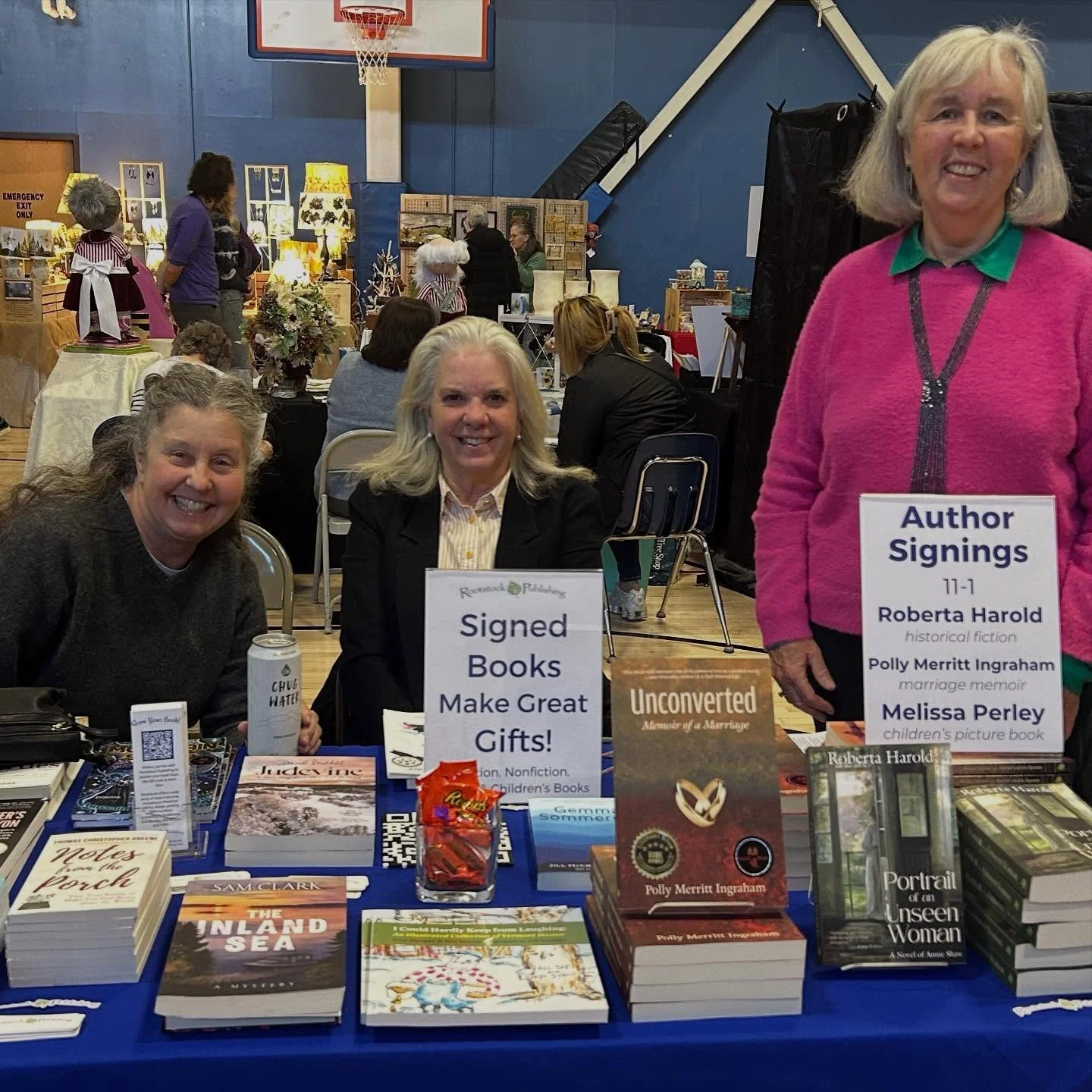 A lovely time at the U32 Fall Craft Fair today! Authors signed books and curious young musicians tried Melissa&rsquo;s violin 🎻 and looked at her picture books about the Violin Family! Thanks for everyone who supported local books and local authors 