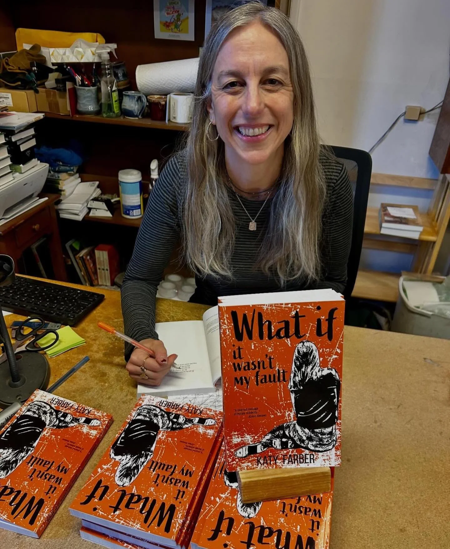 Happy Pub Day to @katyfarber and her YA Novel in Verse, WHAT IF IT WASN&rsquo;T MY FAULT, available now with signed copies @bearpondbooks! @kirkus_reviews calls this &ldquo;A clearcut message of female solidarity&rdquo; and  @dianawhitneypoet calls i