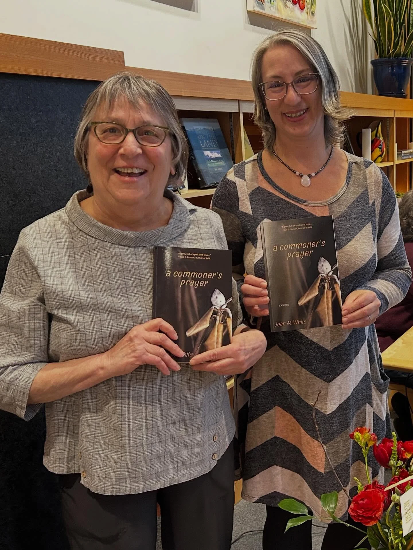 It was a beautiful and packed book launch last night for Joan M. White&rsquo;s poetry debut &ldquo;a commoner&rsquo;s prayer&rdquo; at the Pierson Library @piersonlibraryvt in Shelburne, Vermont! Poet Alison Prine @alisonprine introduced Joan, who re