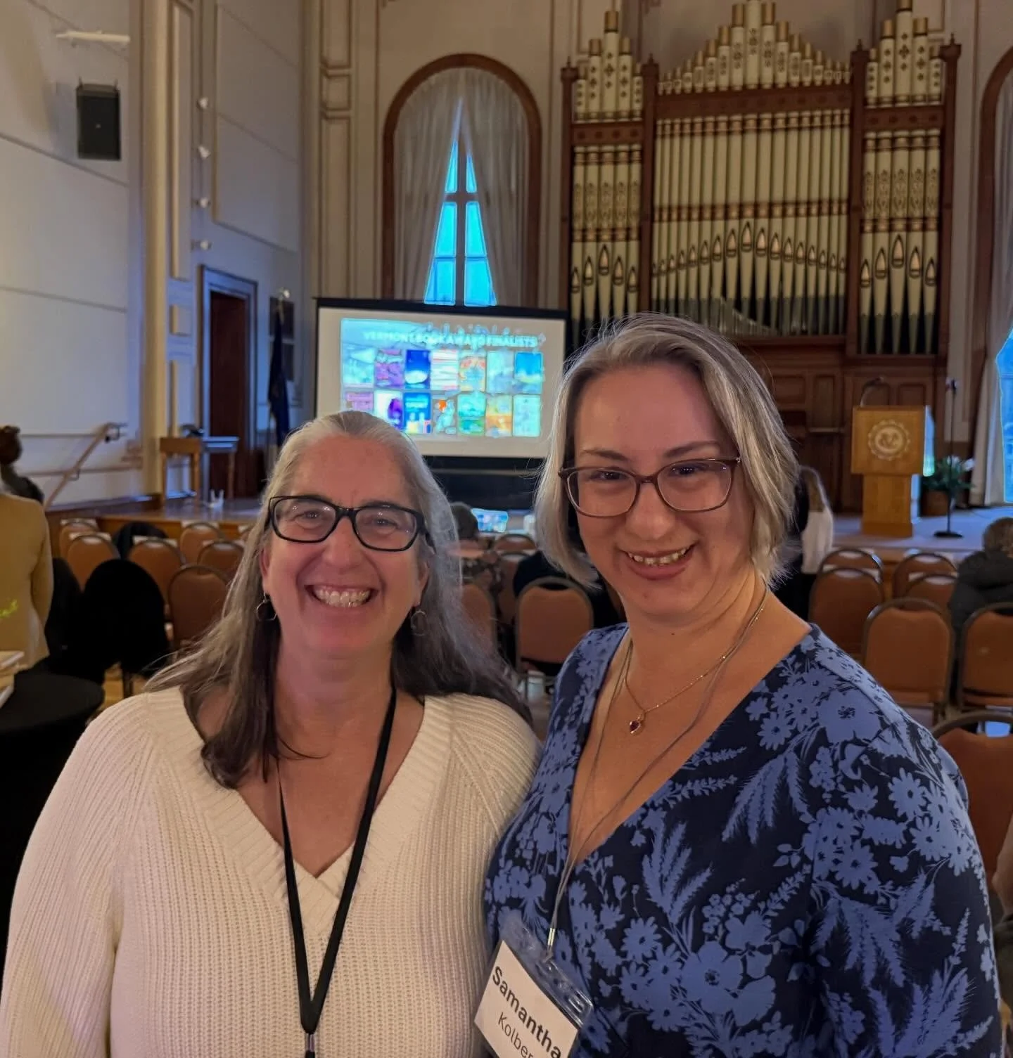 Publisher Samantha Kolber and marketing admin &amp; editor Jennifer Gennari had a blast at the Vermont Book Awards this weekend! It&rsquo;s so fun to celebrate books and writers and readers at this stellar annual event. The keynote  by VT Poet Laurea
