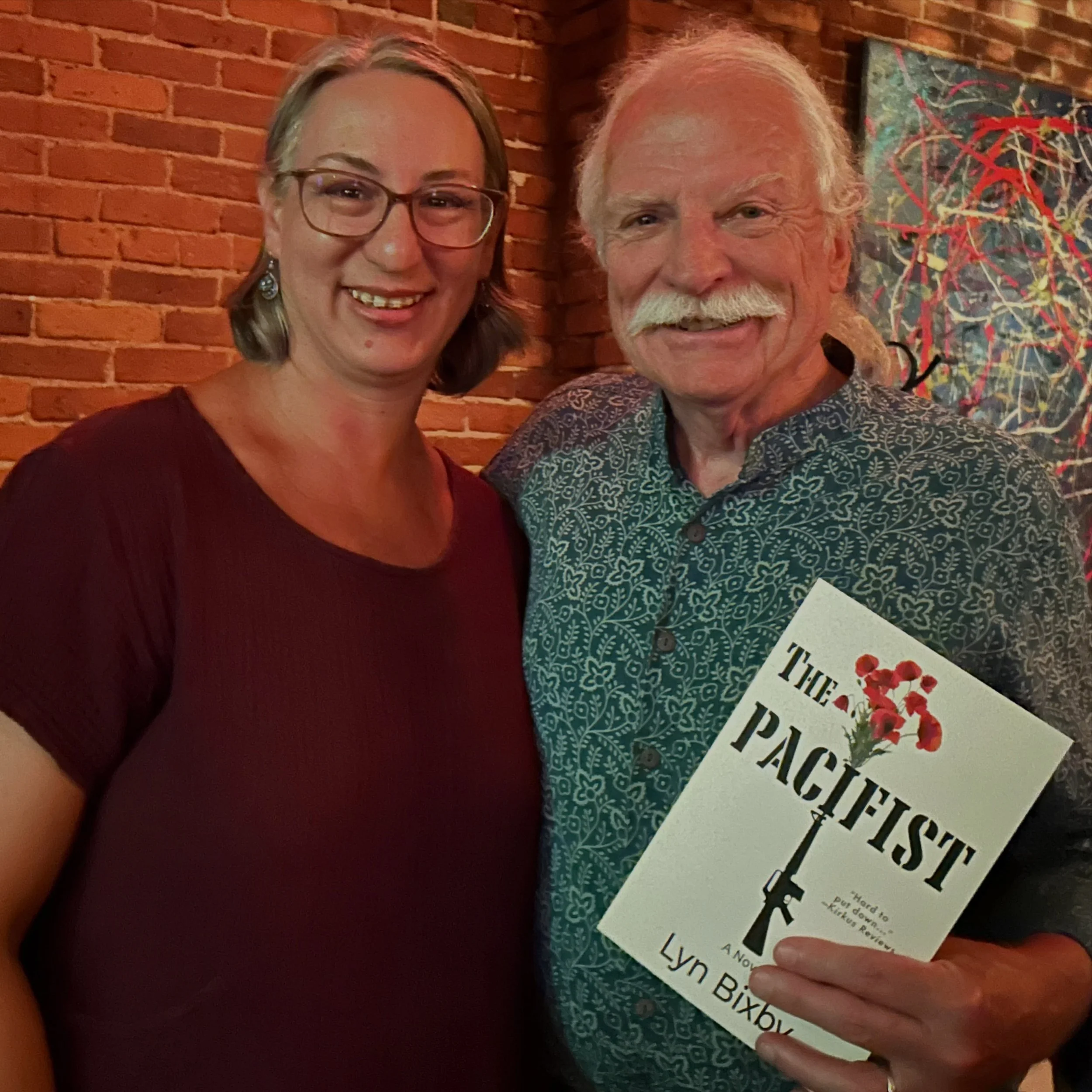 Publisher Samantha Kolber and author Lyn Bixby (first photo) had a lovely time at @hugosbarandgrillvt for friend Cindy Ellen Hill&rsquo;s @wordwomanvt book launch for her novel in verse, LEEDS POINT, published by @selkiesongspublishing! There was mus