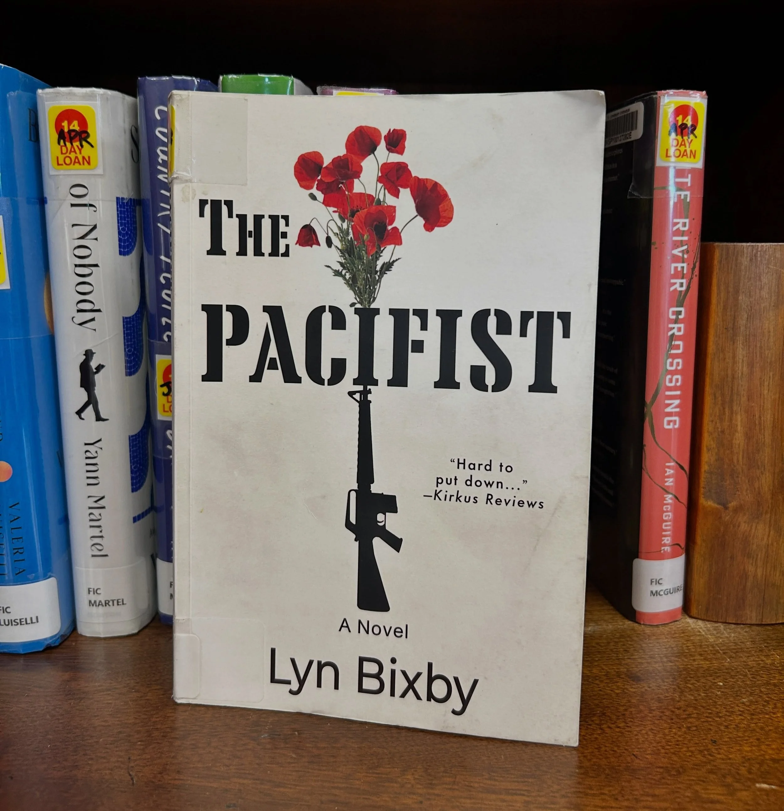 Look what we found on the new fiction shelf at the @stjohnsburyathenaeum! THE PACIFIST, a novel by Lyn Bixby @lynbixby, follows a sister&rsquo;s dangerous quest to discover the truth behind her anti-war activist brother&rsquo;s suspicious death at an