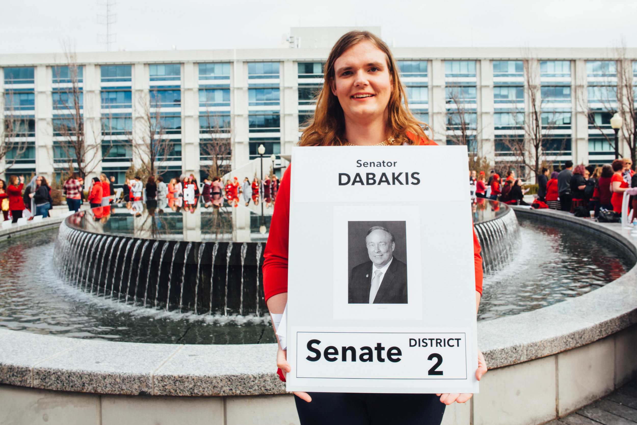 Misty K. Snow, a Democratic candidate for the Utah senate in 2016 and the first transgender woman to appear on a ballot in Utah for senate, attends the activities at the Capitol. 