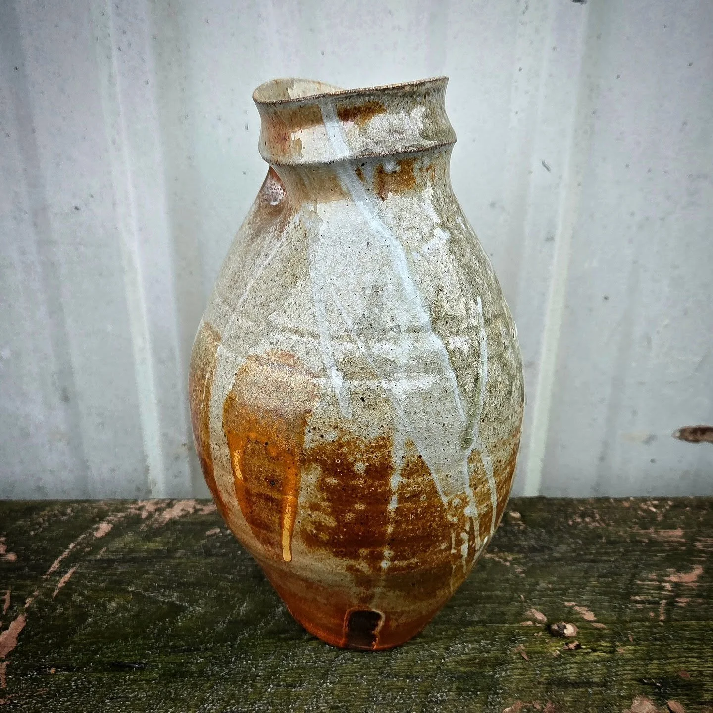 Pinched #woodfiredpottery #vase for @wncpotteryfest :: see ya soon. 
.
#pottery #functionalpottery #art #ceramicart #potter #handmadepottery #craft #craftartist #design #homedecor #handcrafted #funtionalart #studiopottery #handcrafted #interiordesign