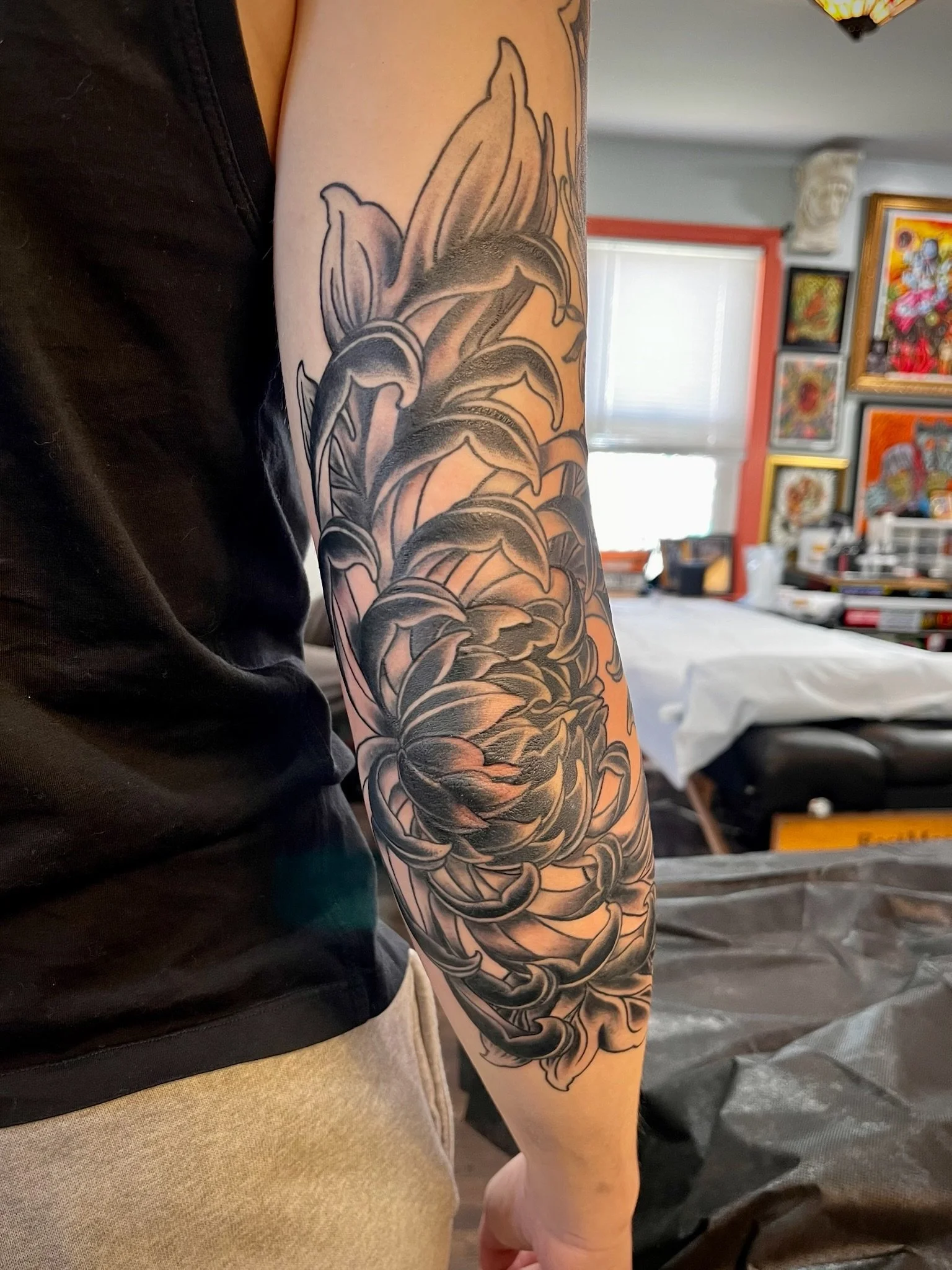  Flower tattoo, chrysanthemum tattoo 