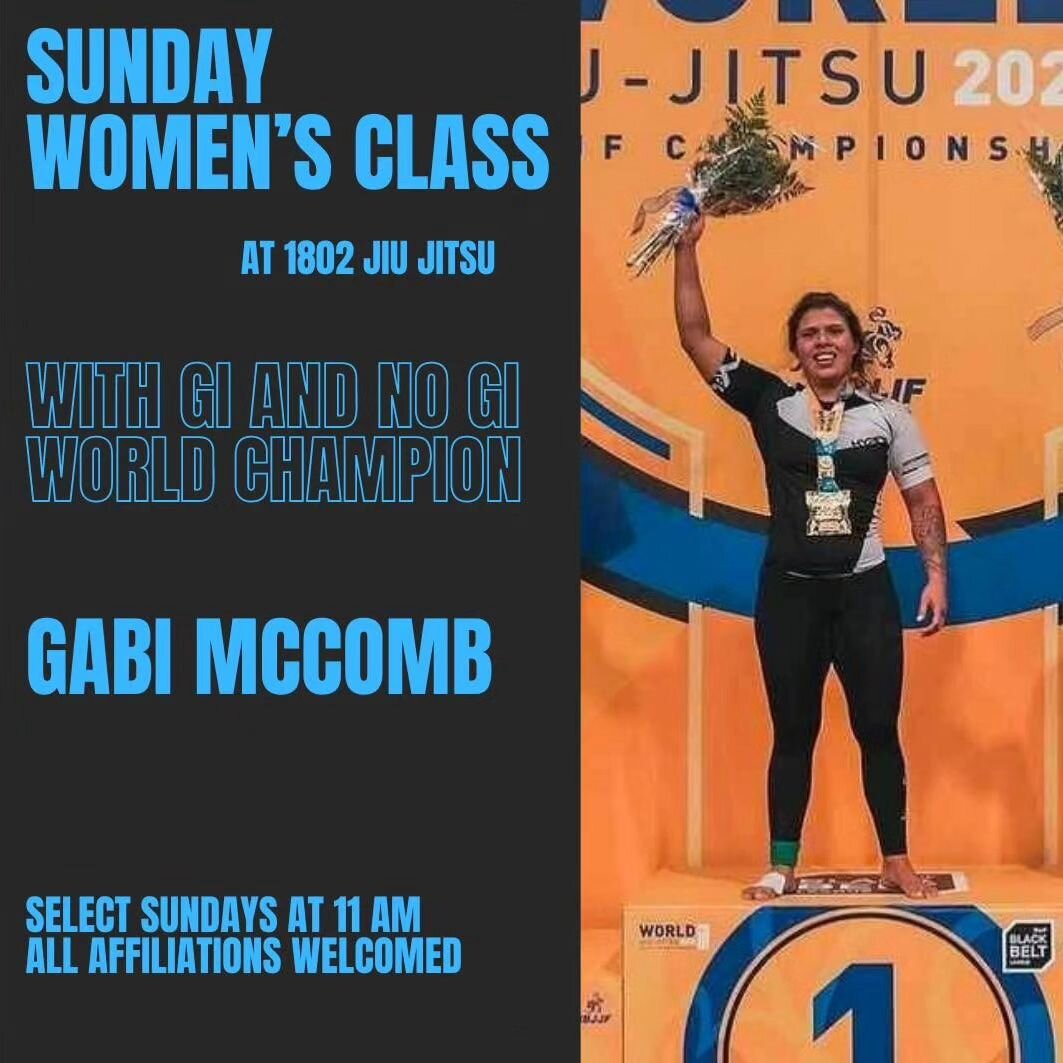 Womens Only Gi class this Sunday. Everyone is welcome. No drop in fee, but please fill out the waiver and reserve your spot for the class on our website.
