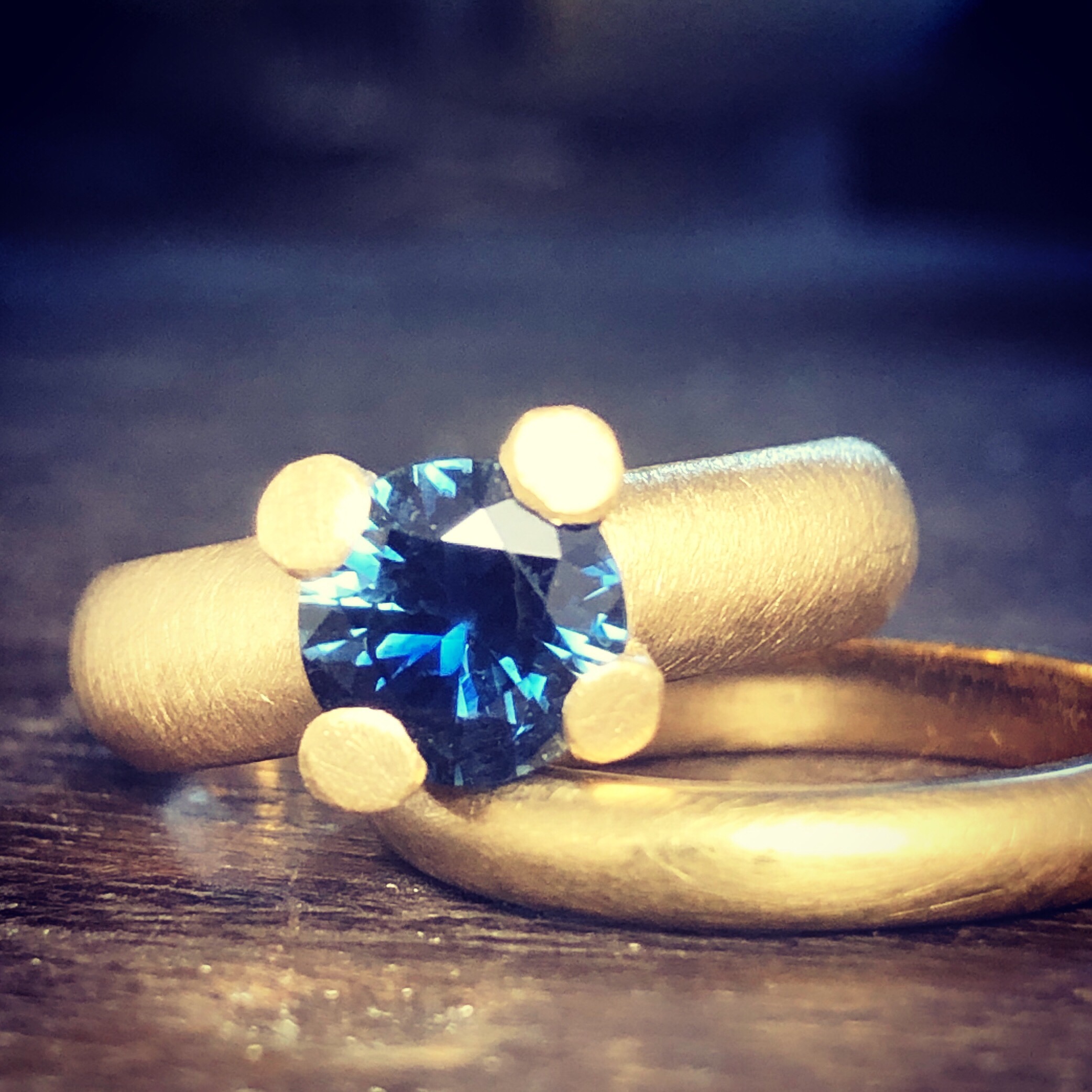 I dropped off this 18ct yellow gold castle ring with a stunning Australian blue Sapphire as a new stock piece for Studio Ingot and it walked out the door to a new home that very same day! You rock ingoteers!