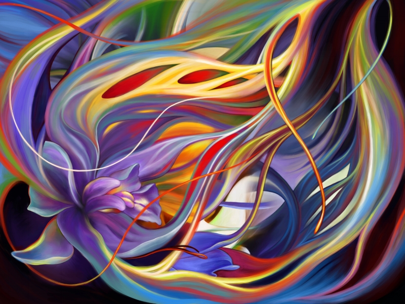 Purple Orchid 2, digital painting by Masha Keating on exhibit at Distinctive Art Gallery beginning May 30, 2017.